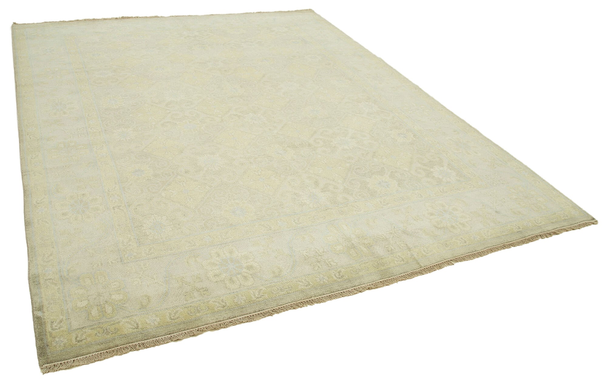 8 x 10 Beige Oushak Rug - 5198