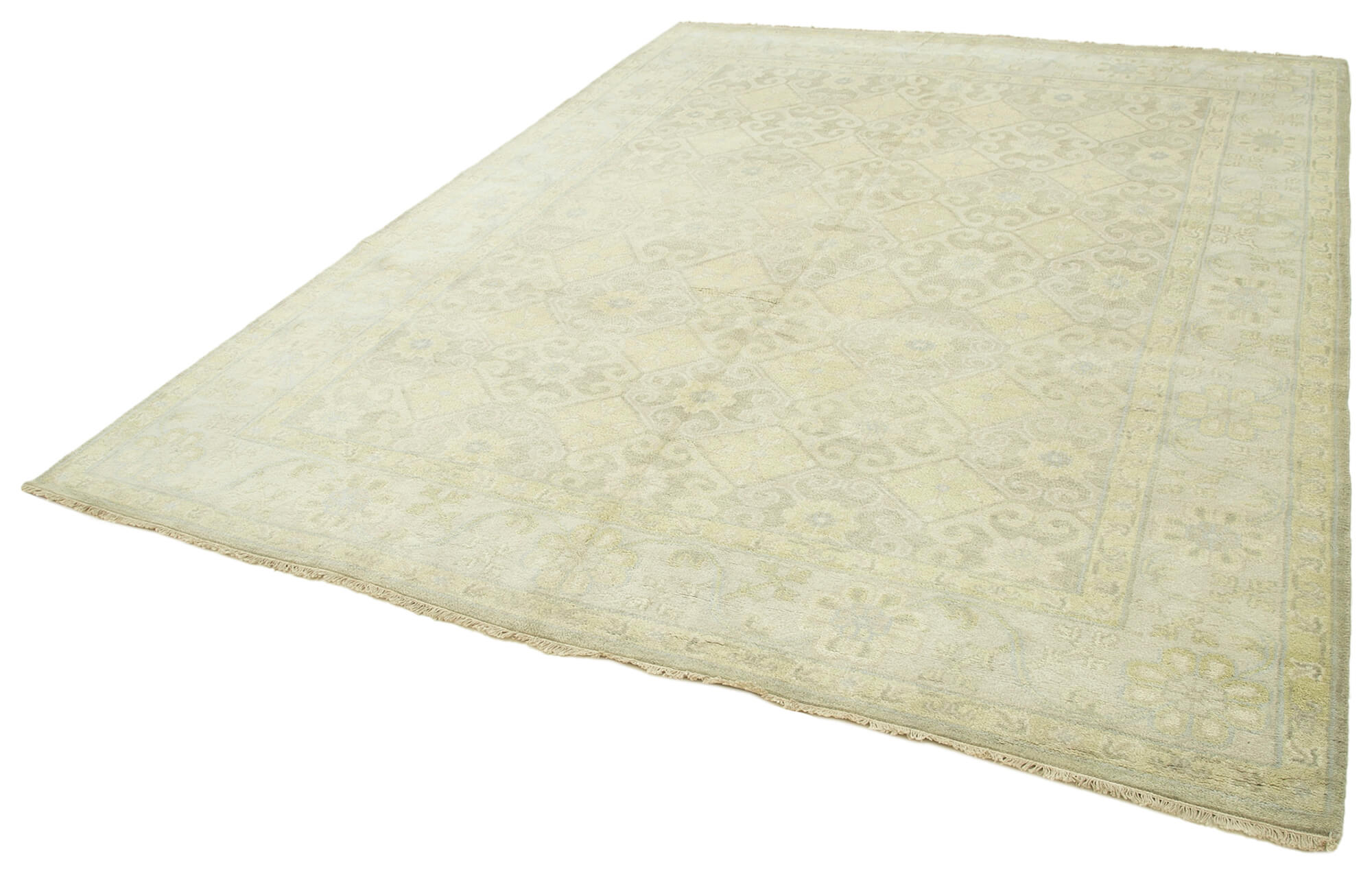 8 x 10 Beige Oushak Rug - 5198