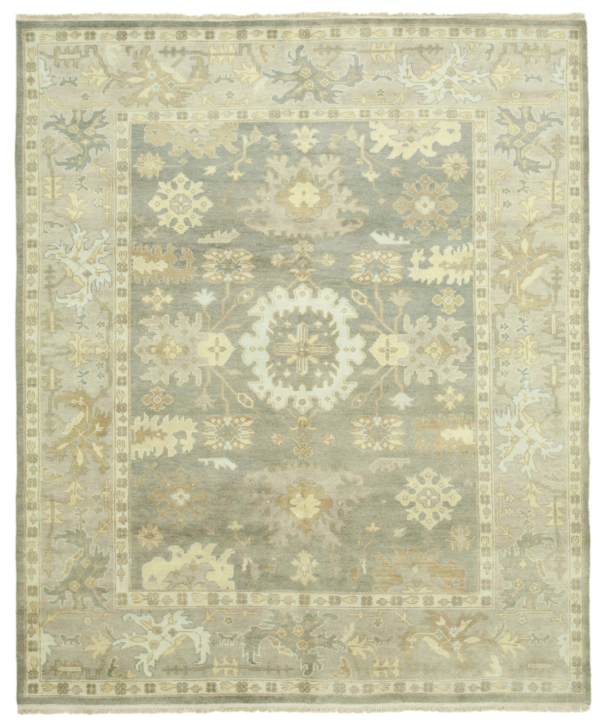 8 x 10 Beige Oushak Rug - 5206