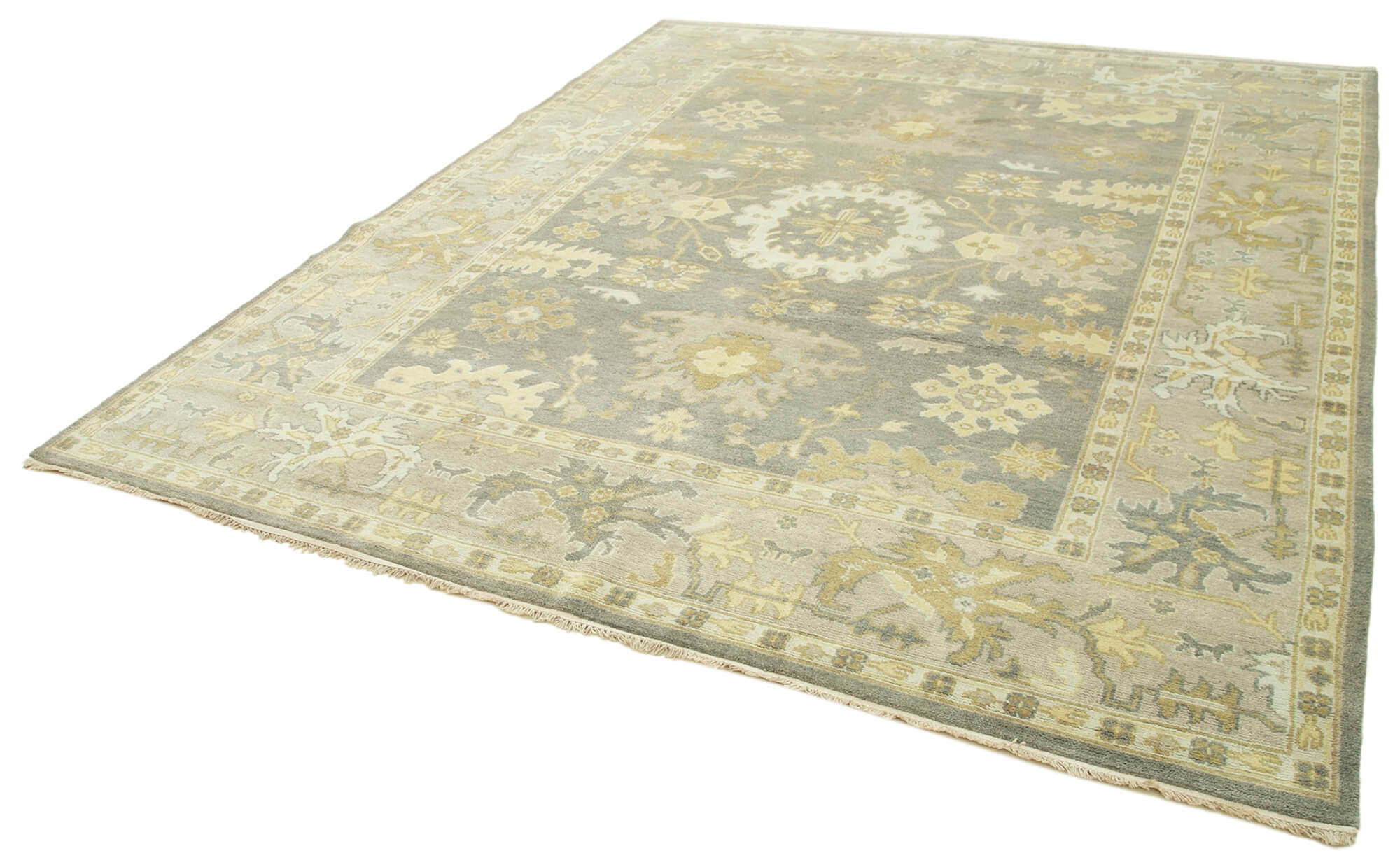 8 x 10 Beige Oushak Rug - 5206