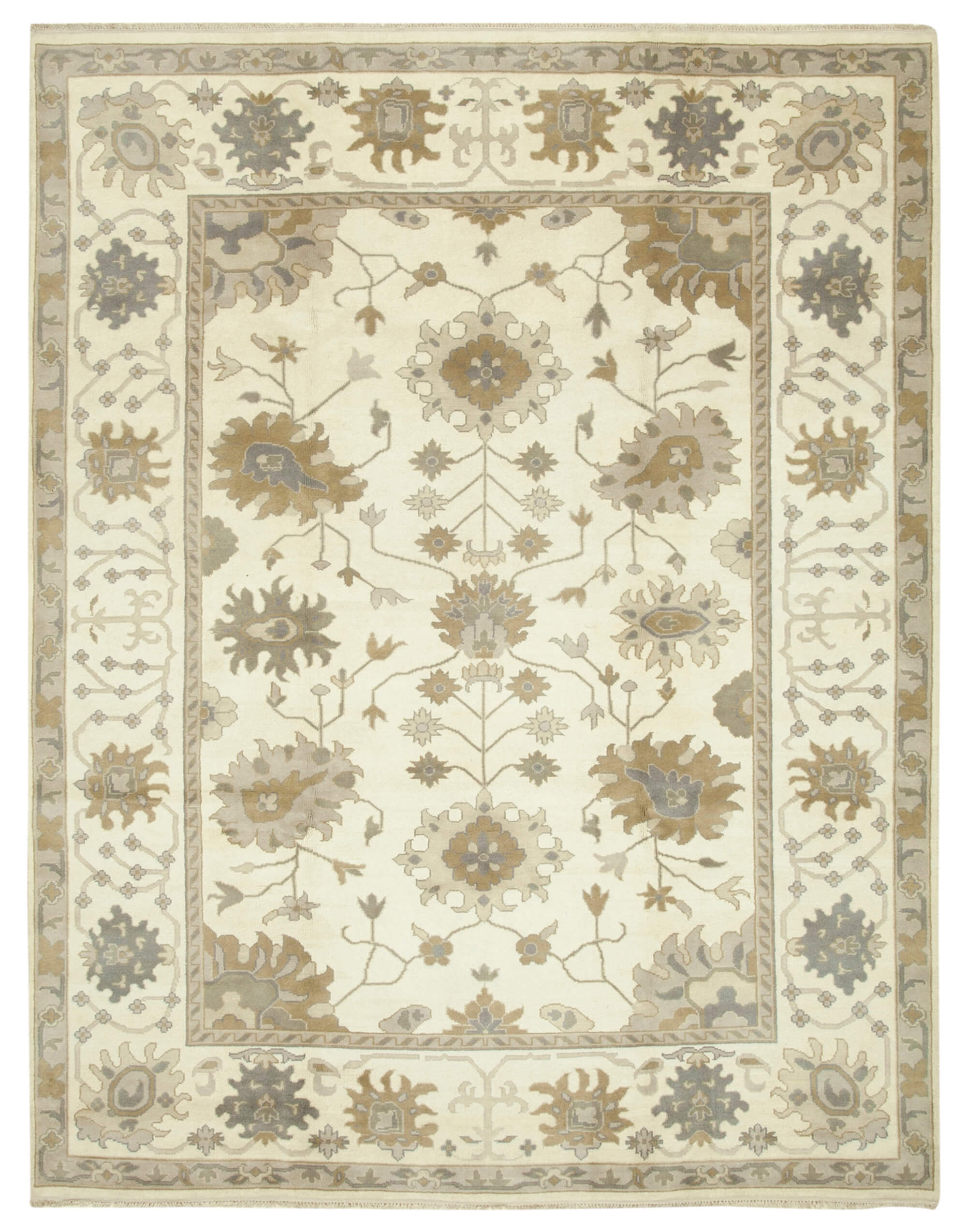 9 x 12 Beige Oushak Rug - 5212