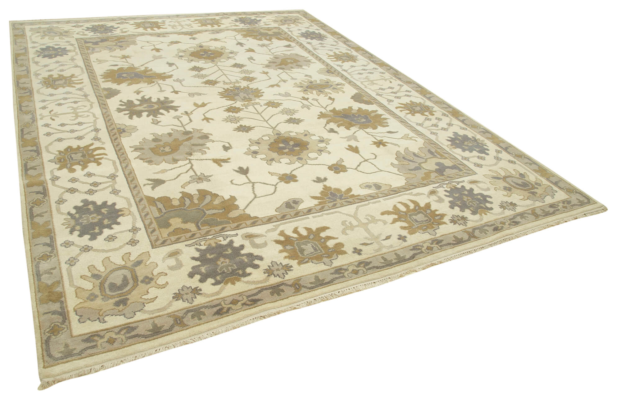 9 x 12 Beige Oushak Rug - 5212