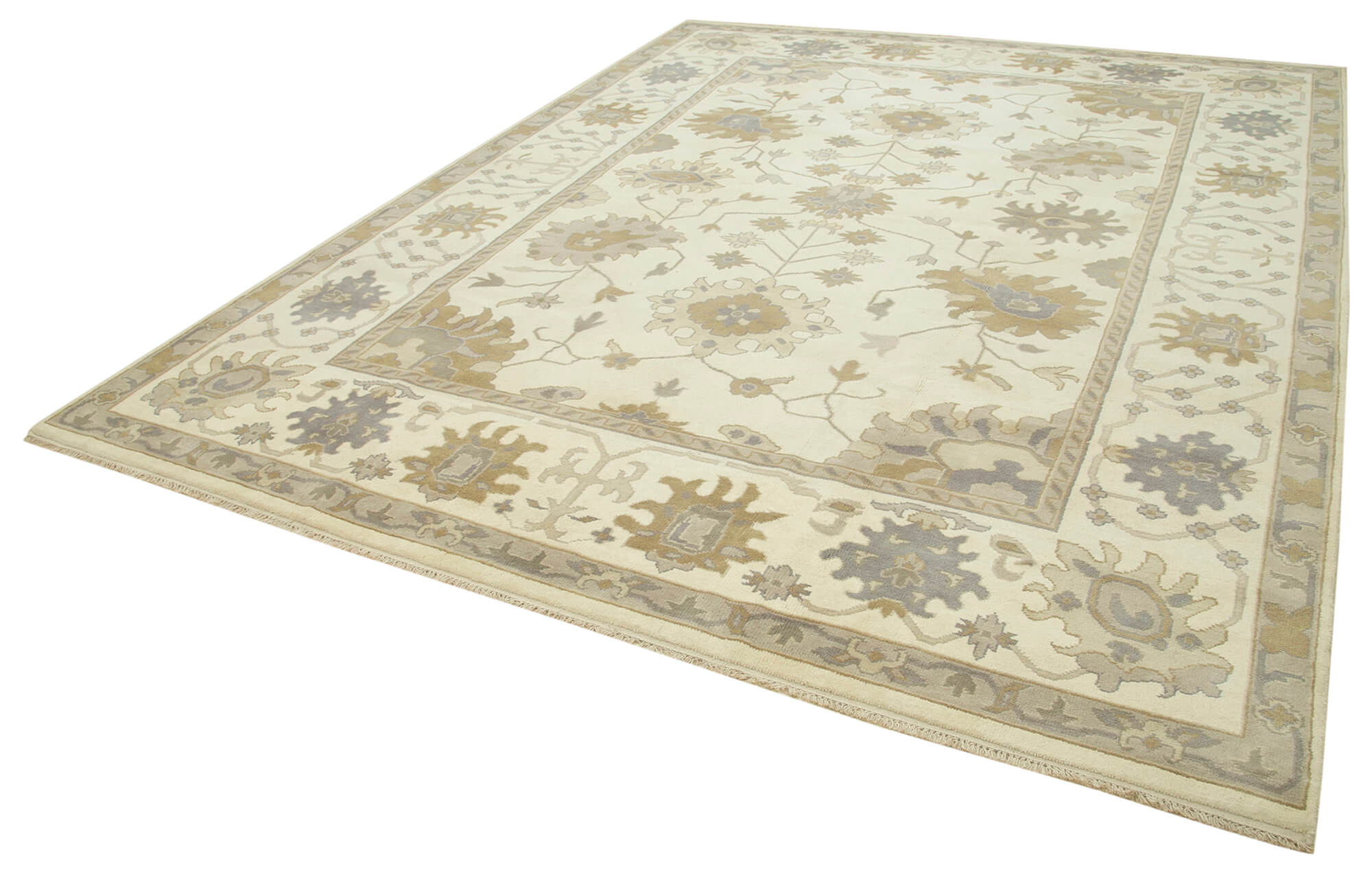 9 x 12 Beige Oushak Rug - 5212