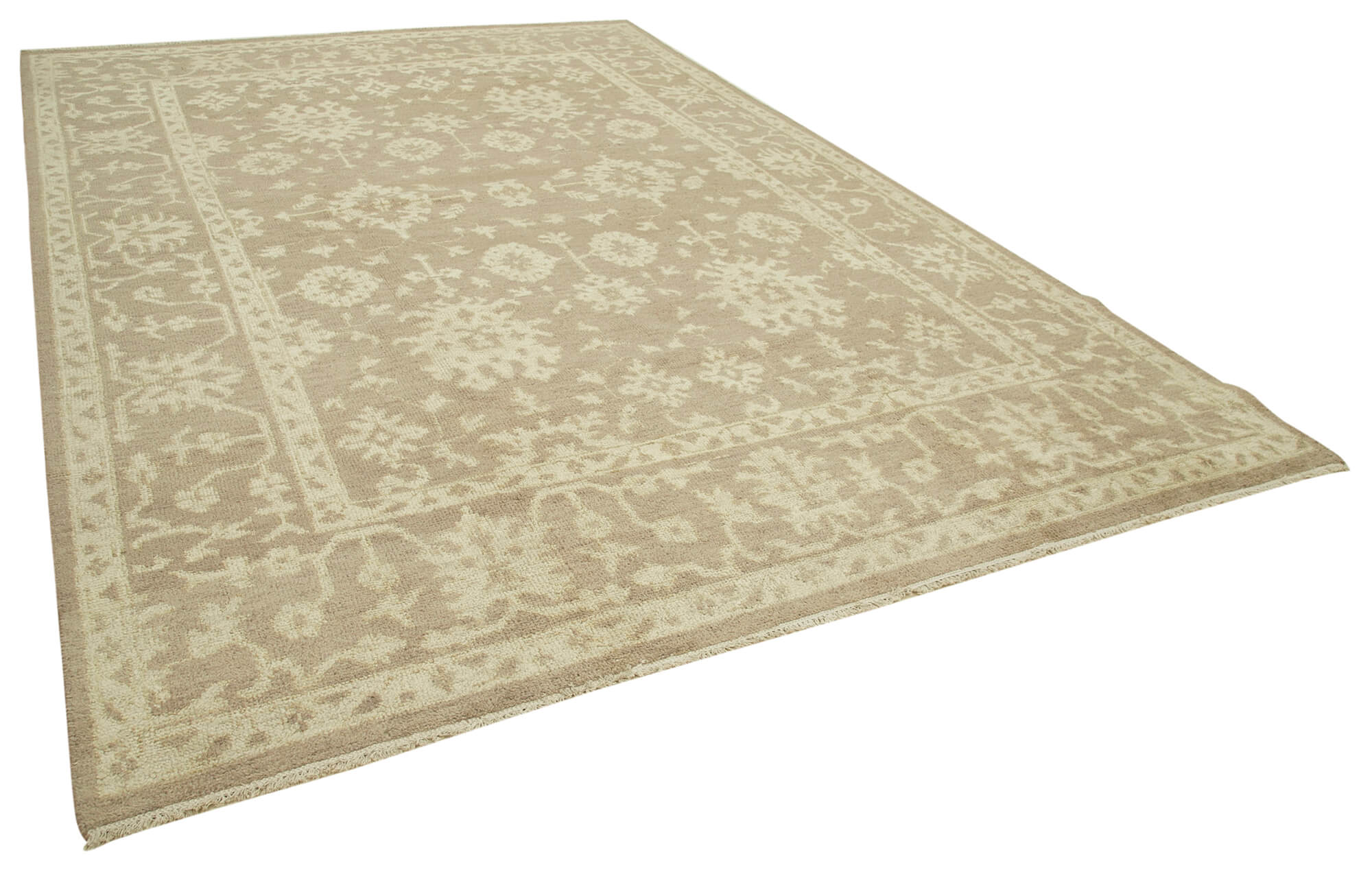 9 x 14 Beige Oushak Rug - 5217