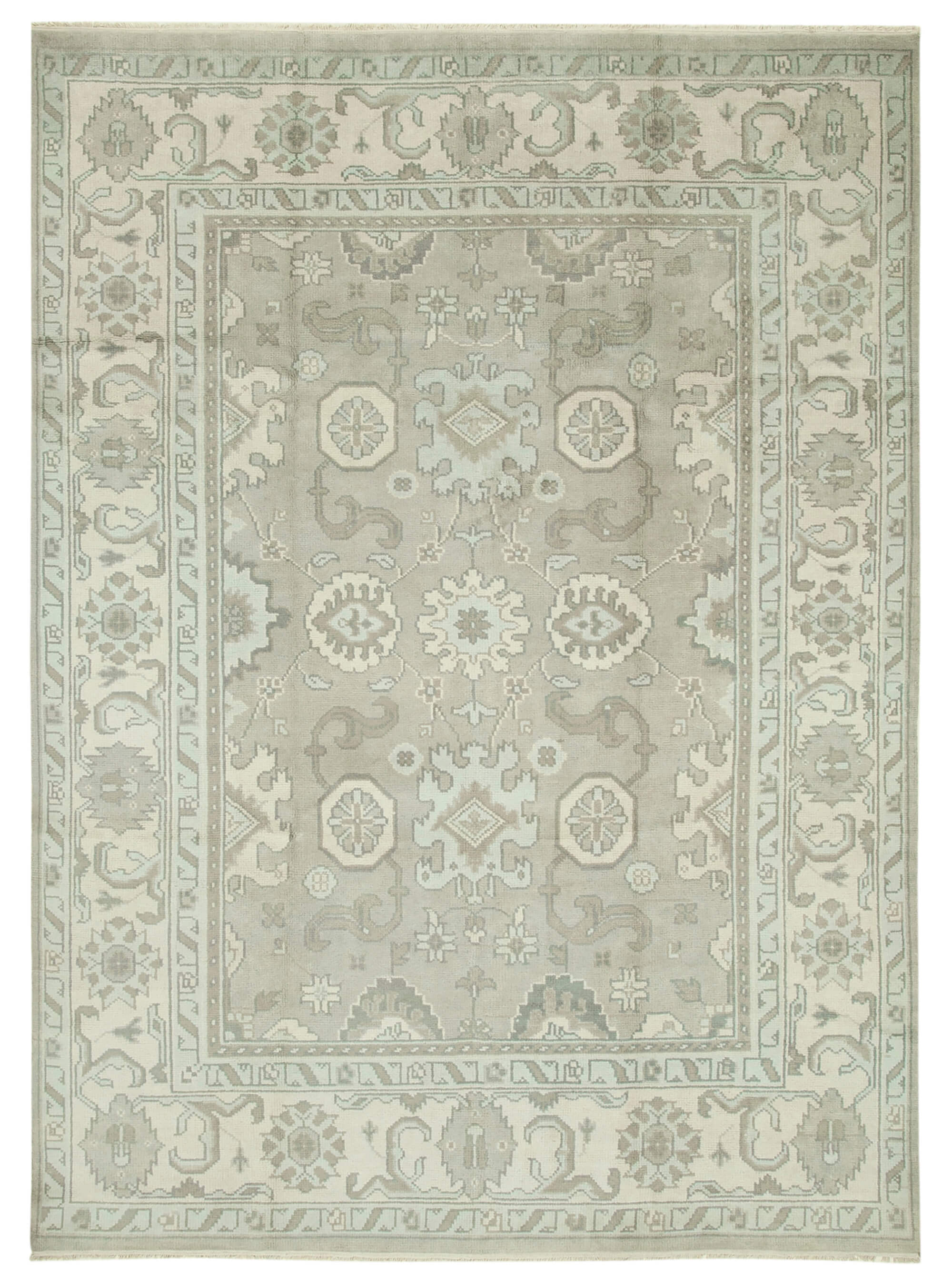 9 x 12 Beige Oushak Rug - 5232