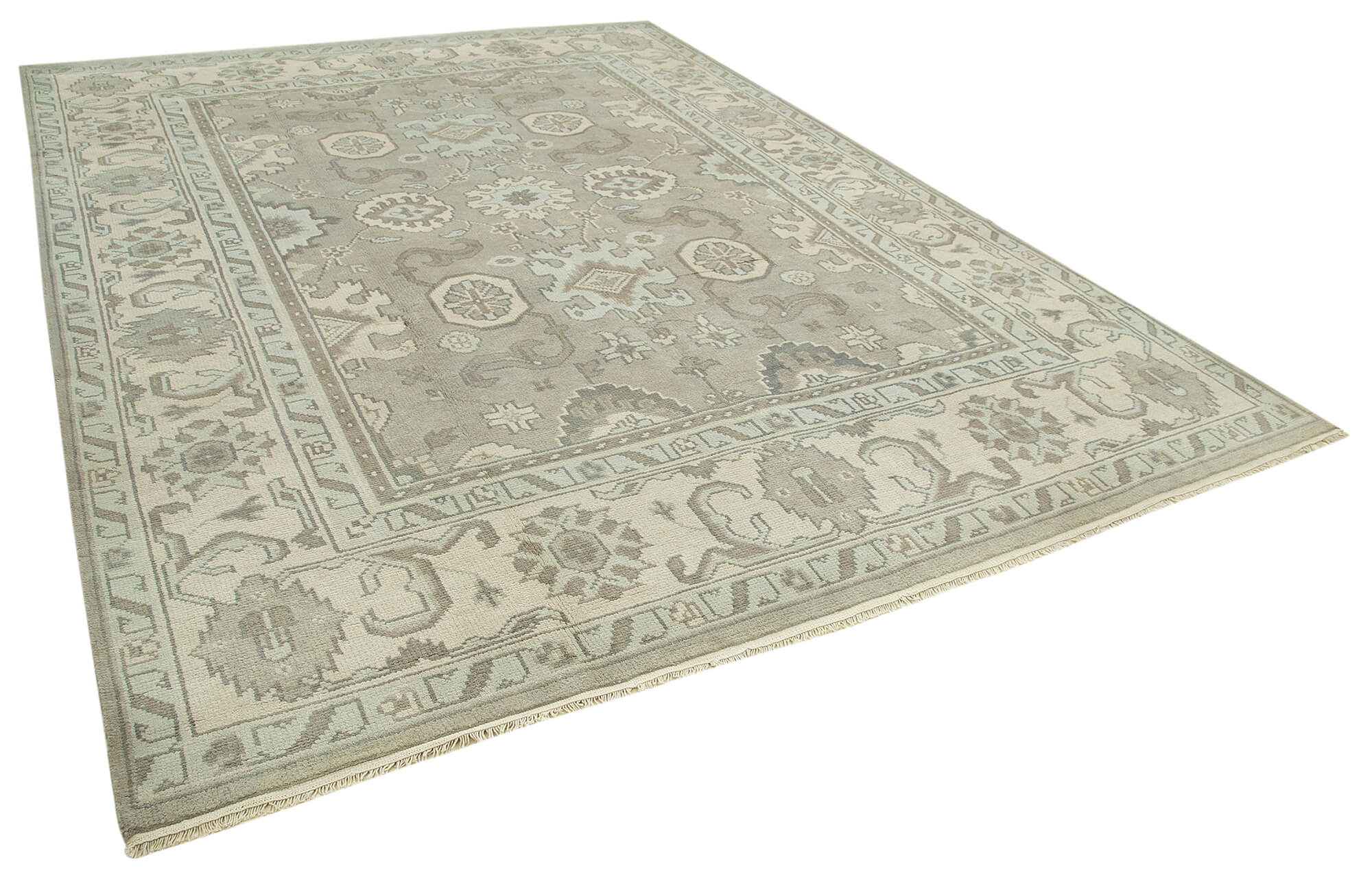 9 x 12 Beige Oushak Rug - 5232