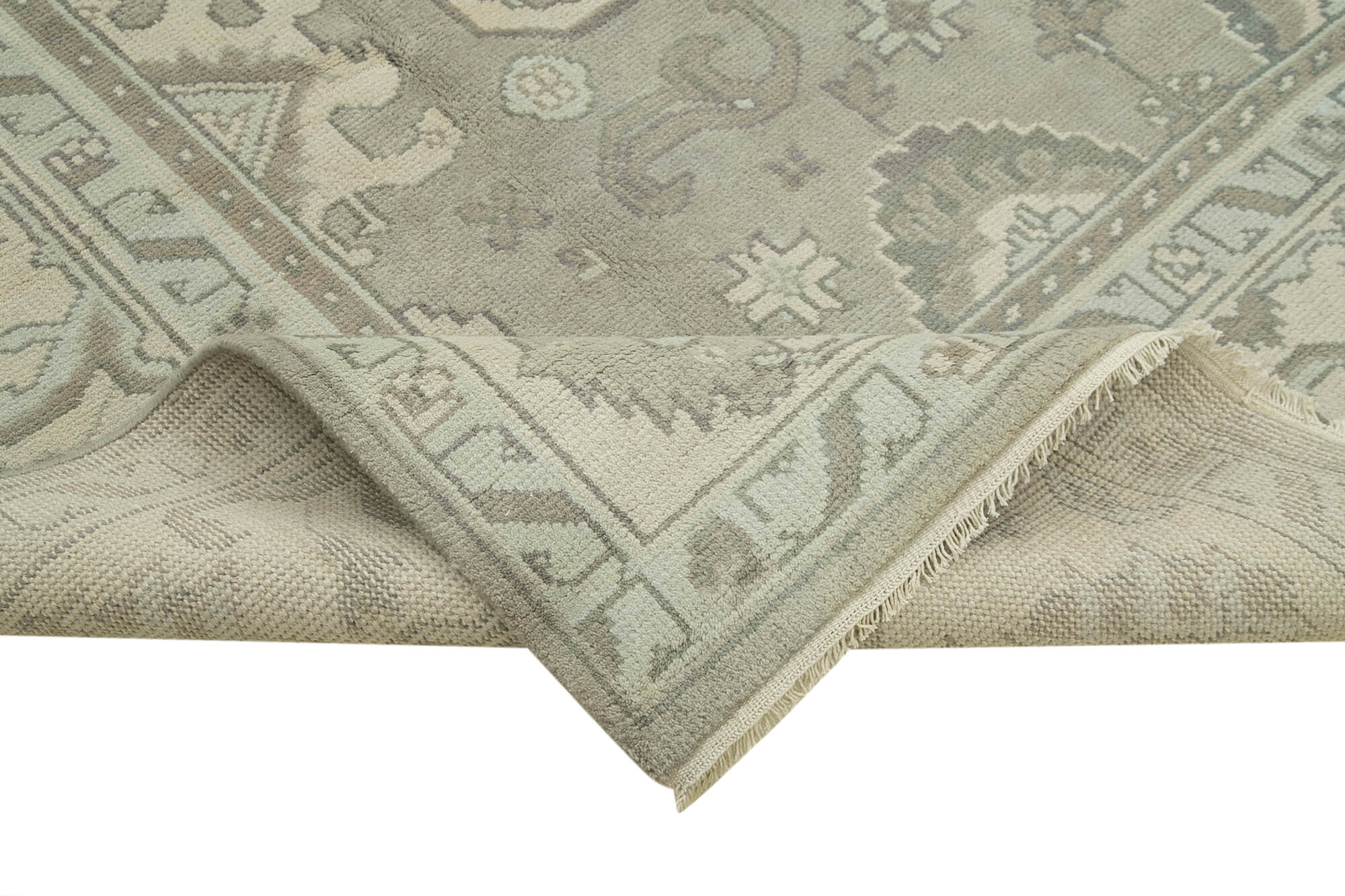 9 x 12 Beige Oushak Rug - 5232