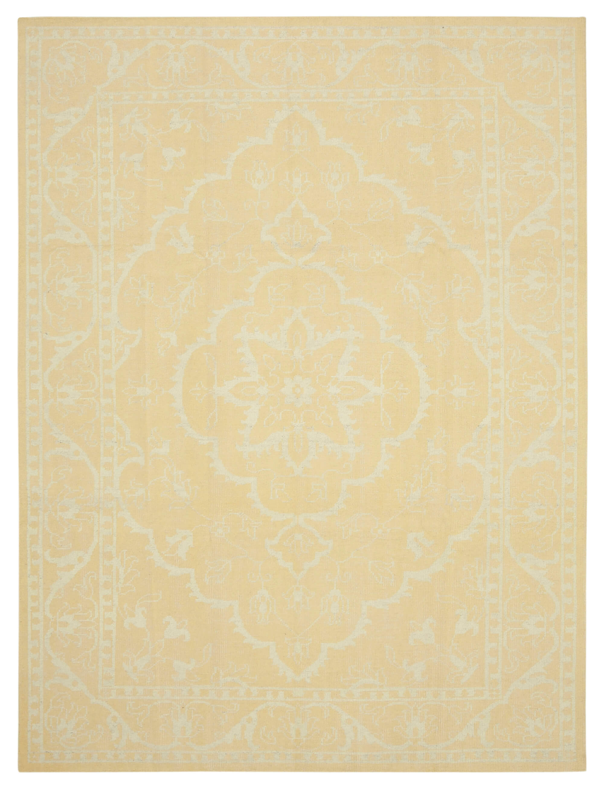 9 x 12 Yellow Oushak Rug - 5238