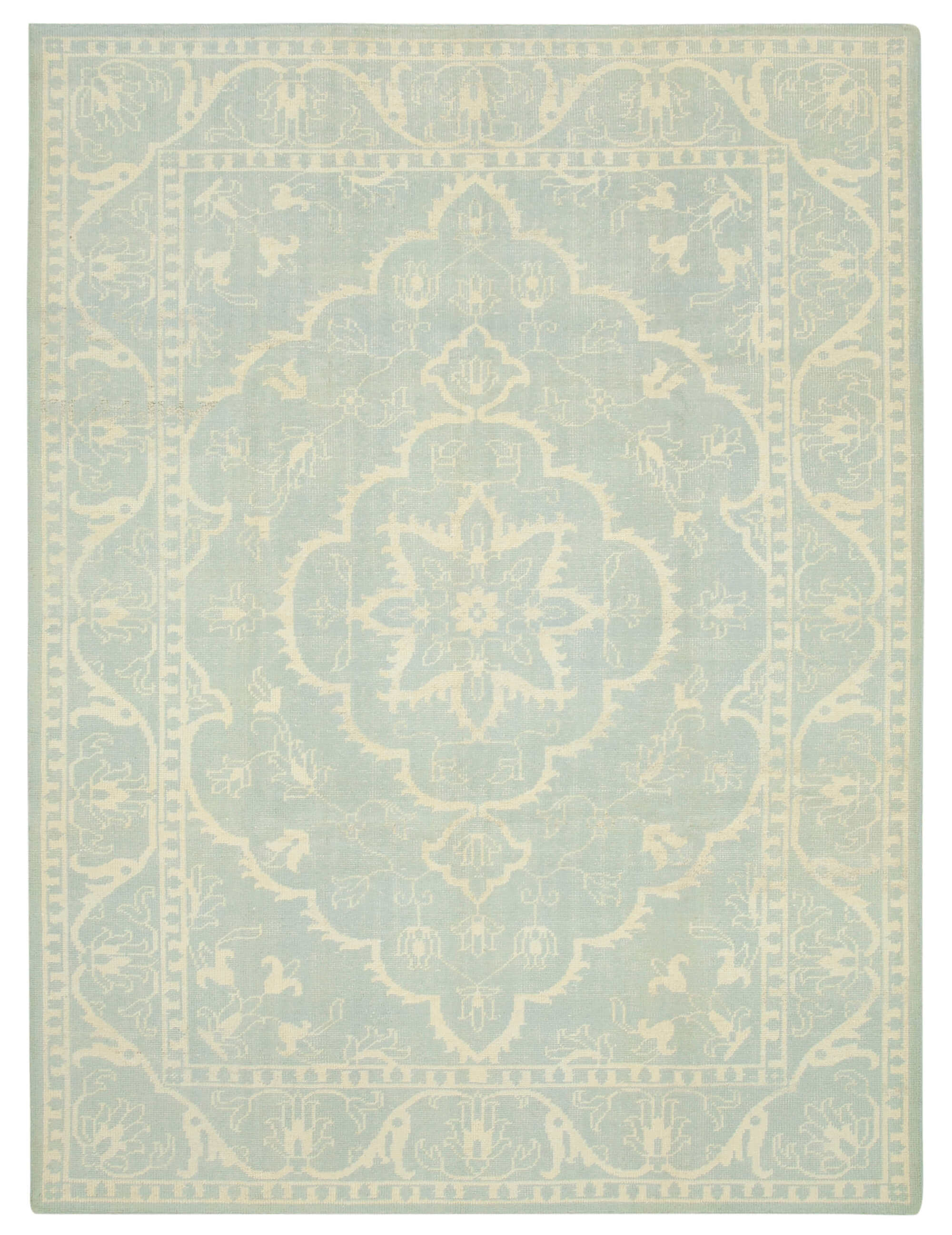 9 x 12 Beige Oushak Rug - 5240