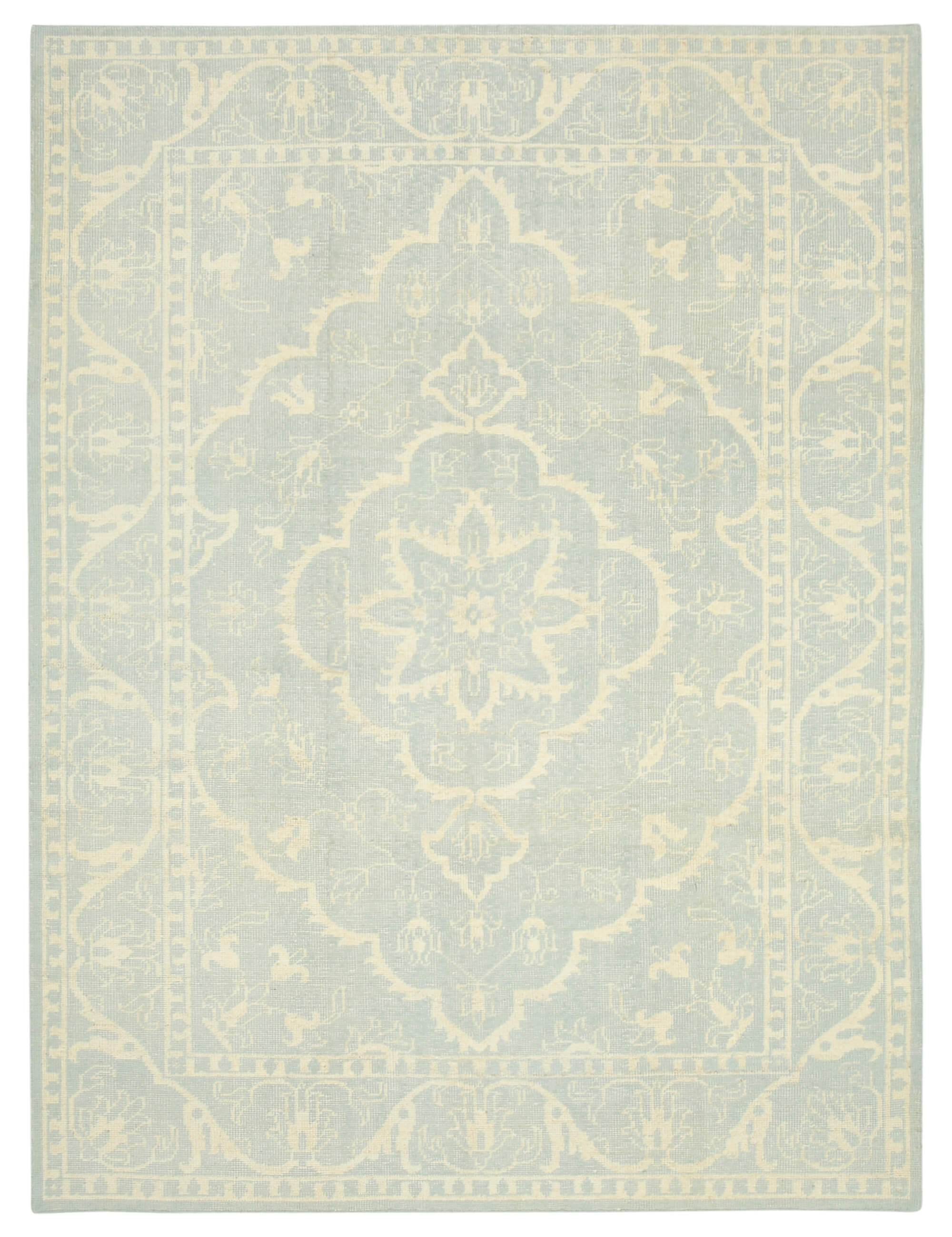 9 x 12 Beige Oushak Rug - 5241