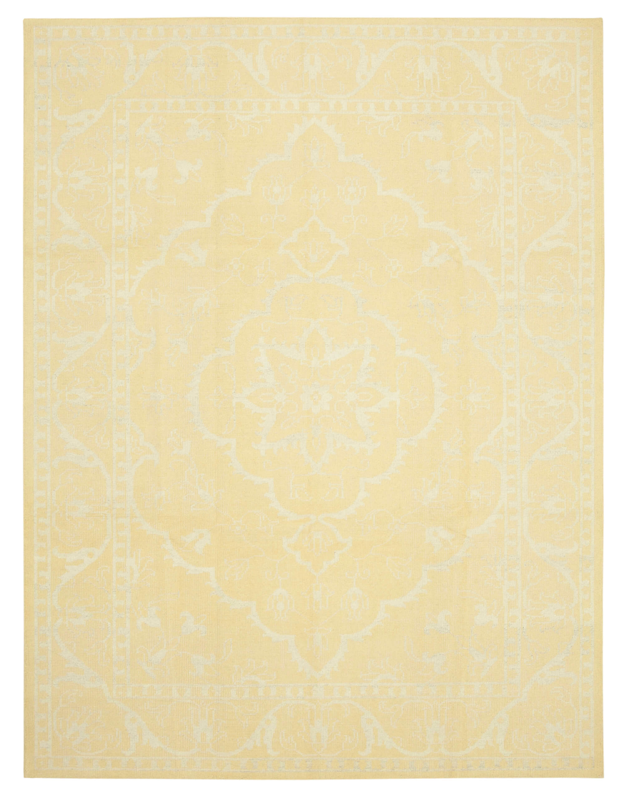 9 x 12 Yellow Oushak Rug - 5245