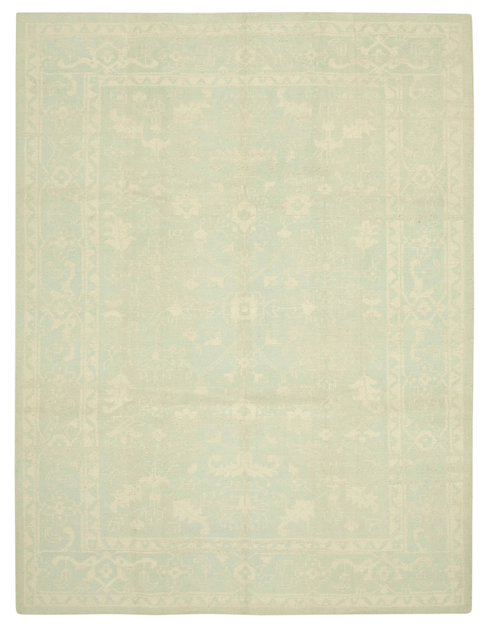 9 x 12 Beige Oushak Rug - 5246