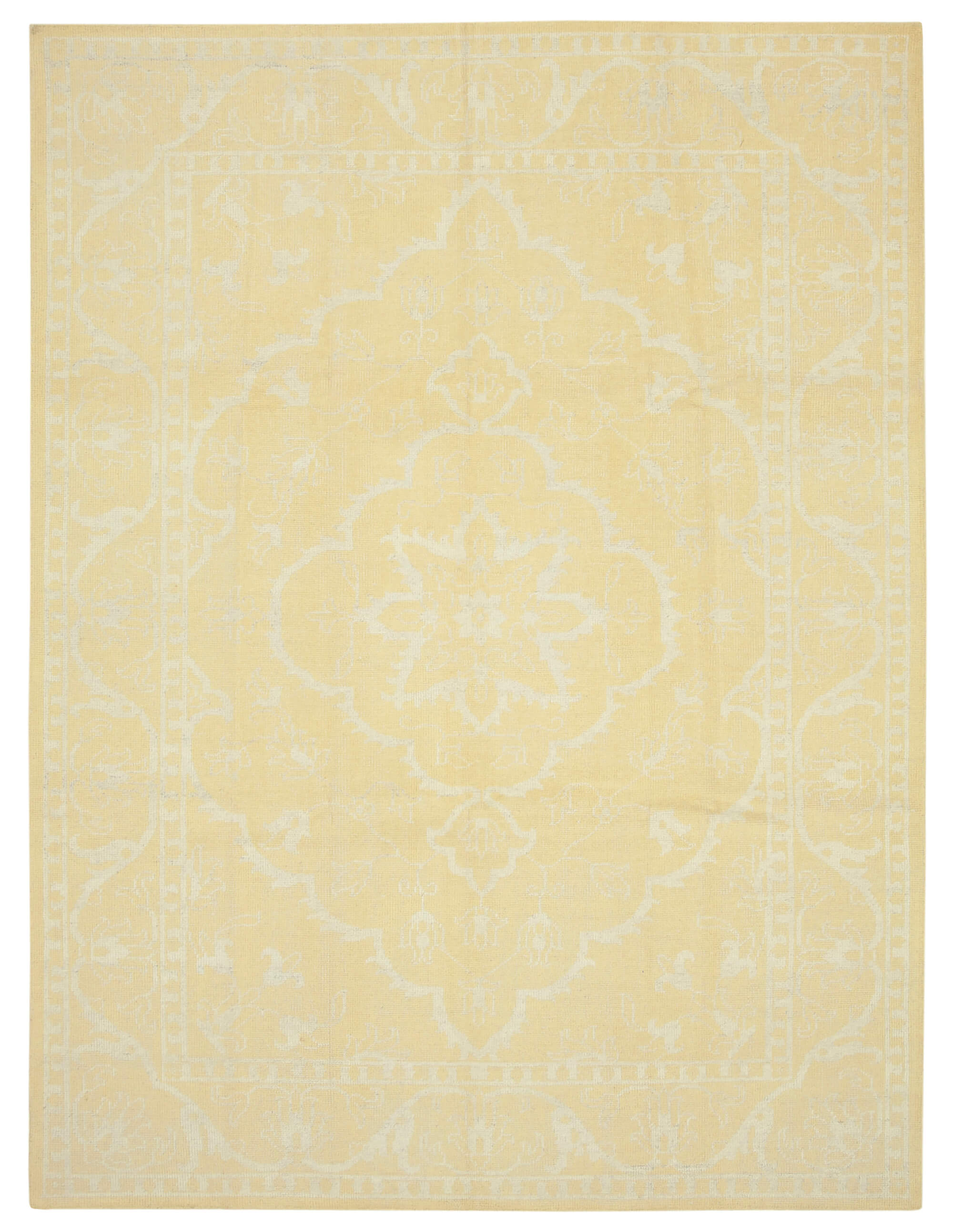 9 x 12 Yellow Oushak Rug - 5249