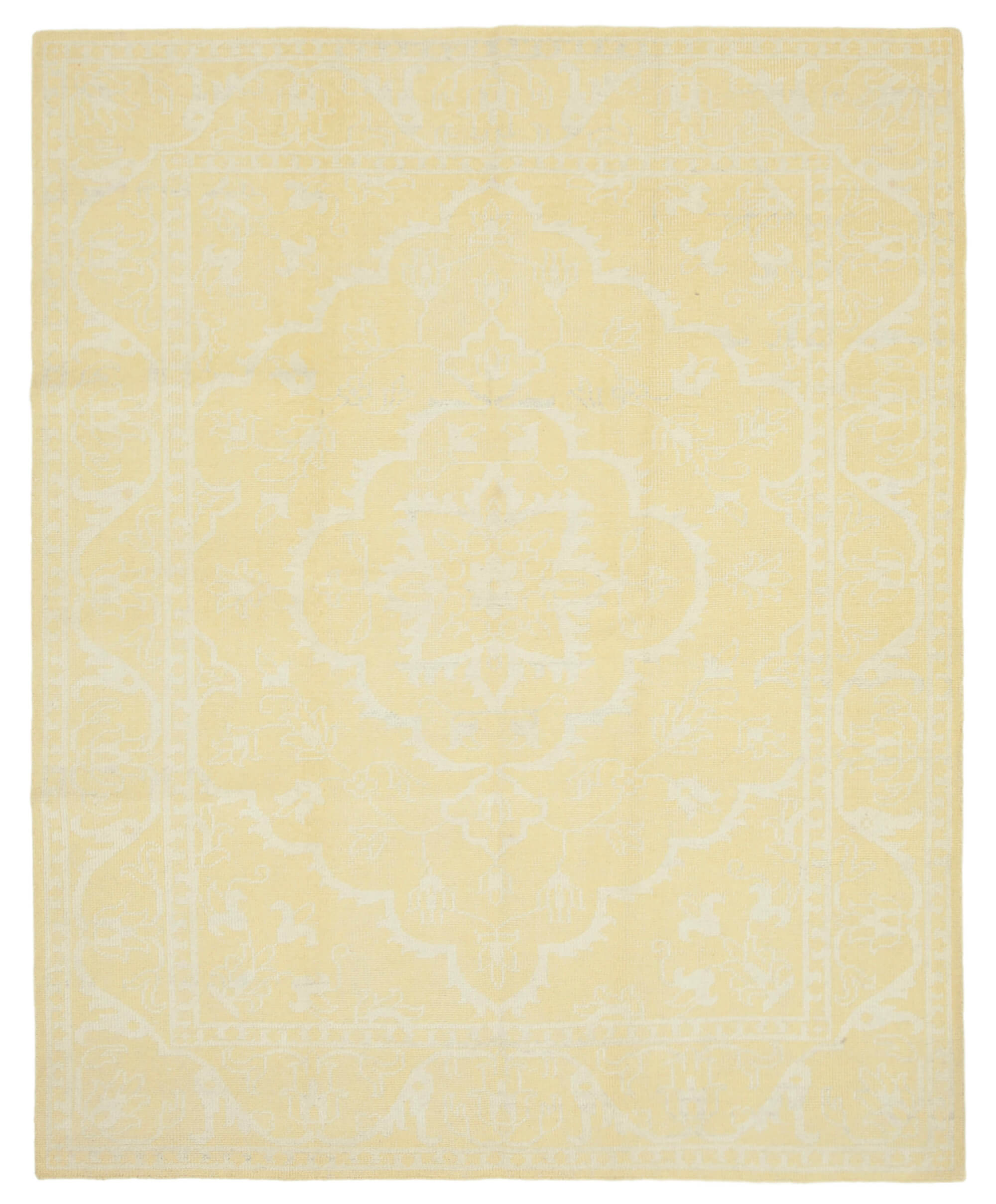 8 x 10 Yellow Oushak Rug - 5258