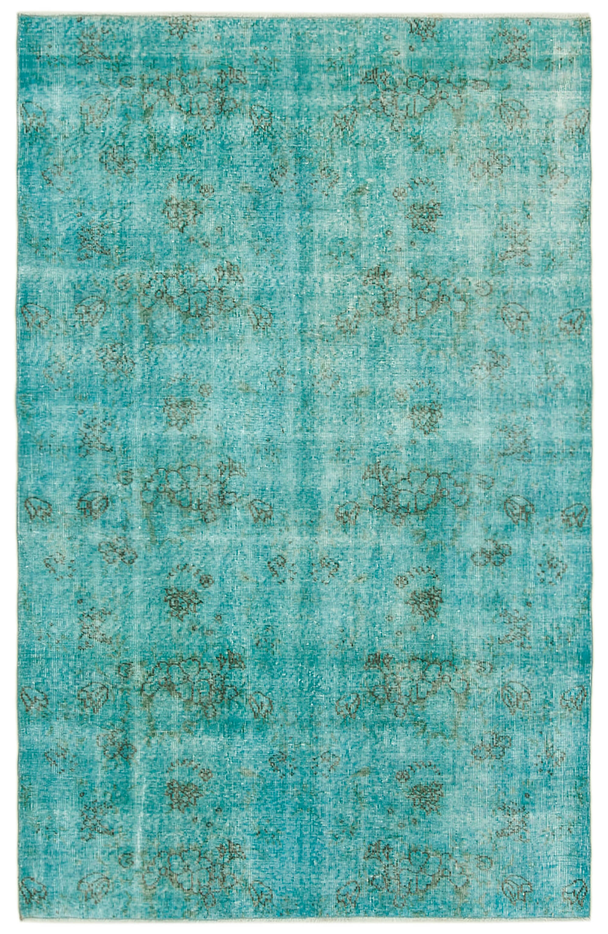 5 x 8 Turquoise Overdyed Rug - 5545