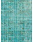 5 x 8 Turquoise Overdyed Rug - 5545