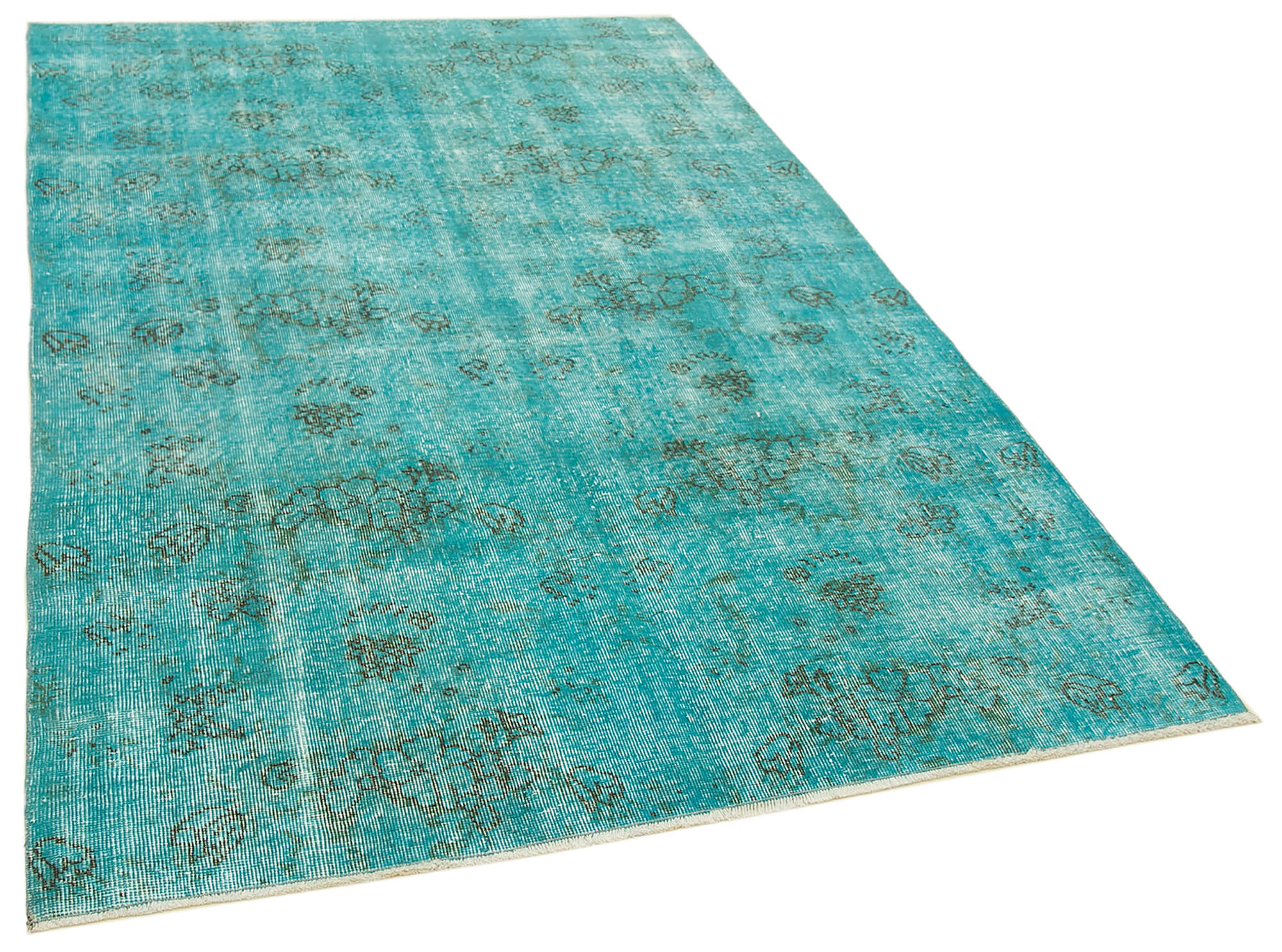 5 x 8 Turquoise Overdyed Rug - 5545