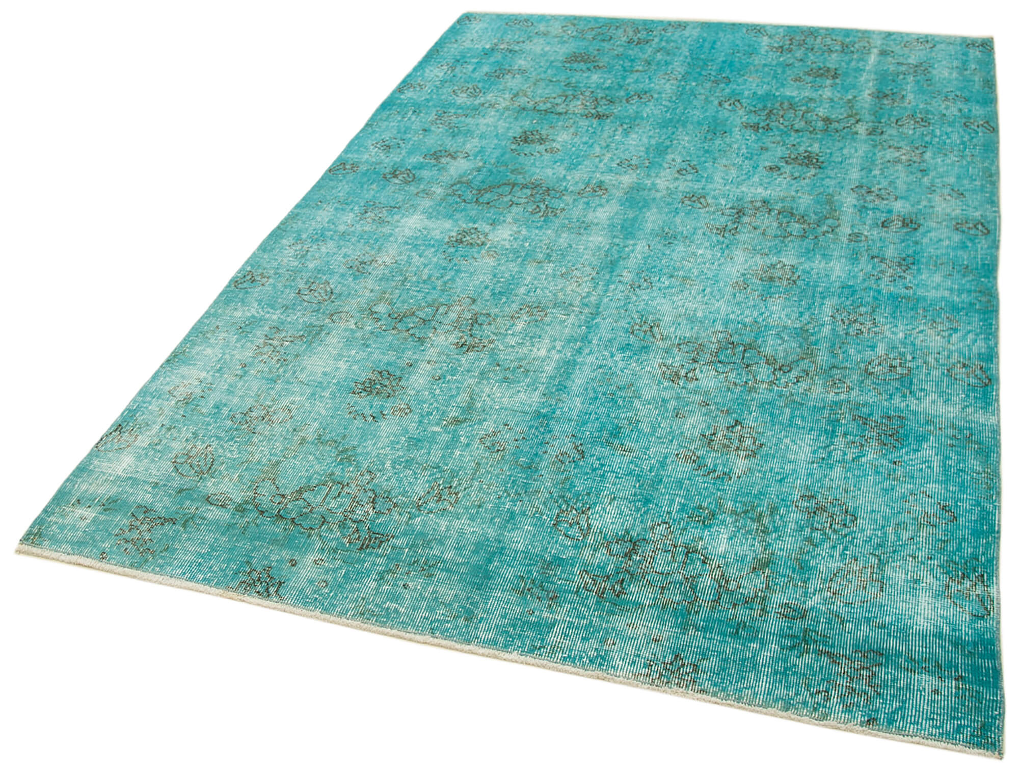 5 x 8 Turquoise Overdyed Rug - 5545