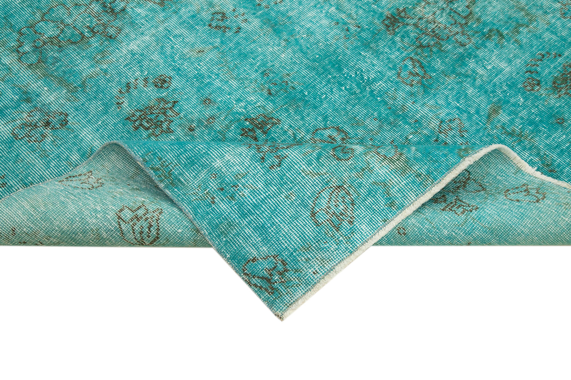 5 x 8 Turquoise Overdyed Rug - 5545