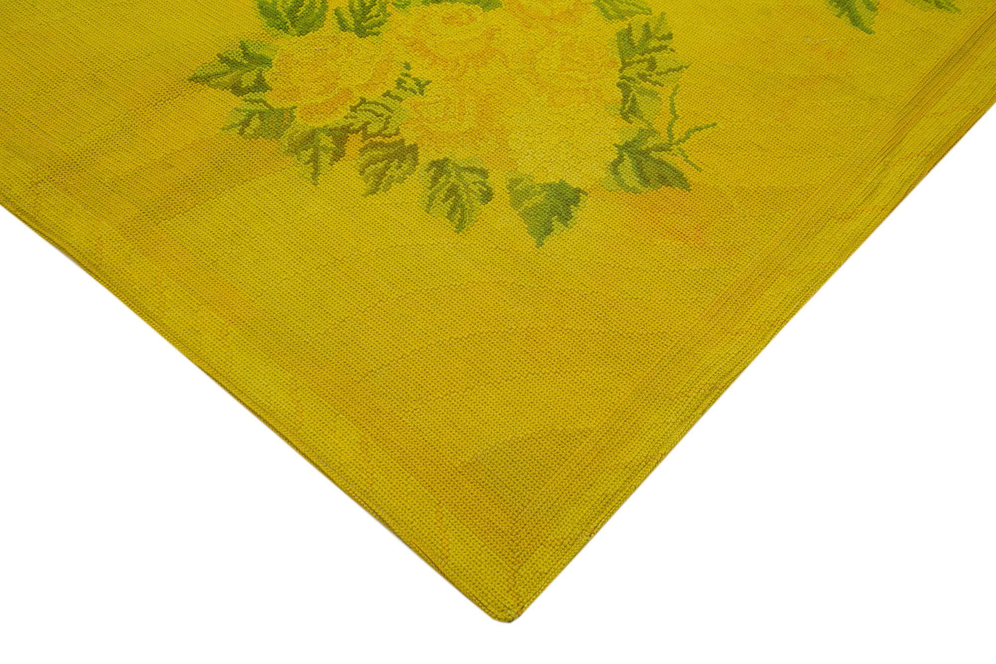 5 x 8 Yellow Needlepoint Kilim Rug - 5616