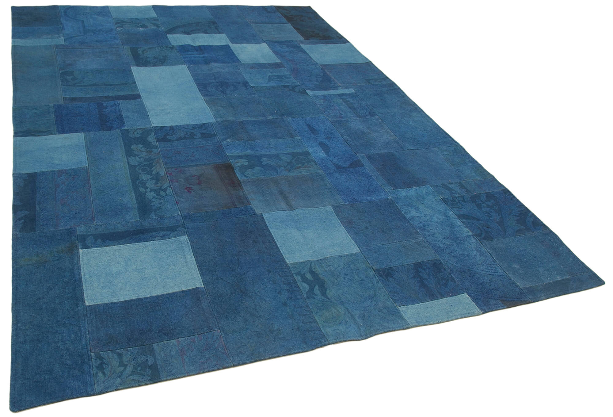 7 x 10 Blue Needlepoint Kilim Rug - 5646