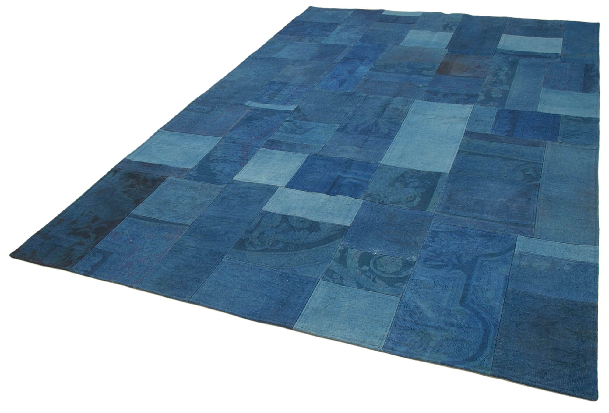 7 x 10 Blue Needlepoint Kilim Rug - 5646