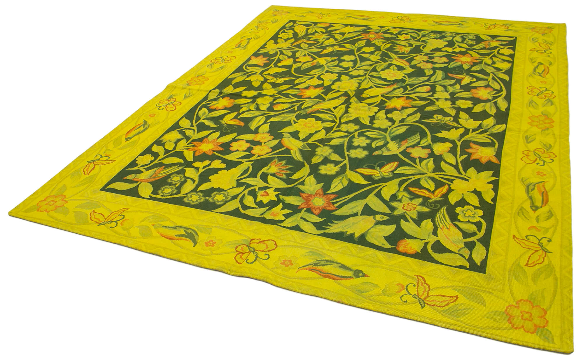 7 x 9 Yellow Needlepoint Kilim Rug - 5658