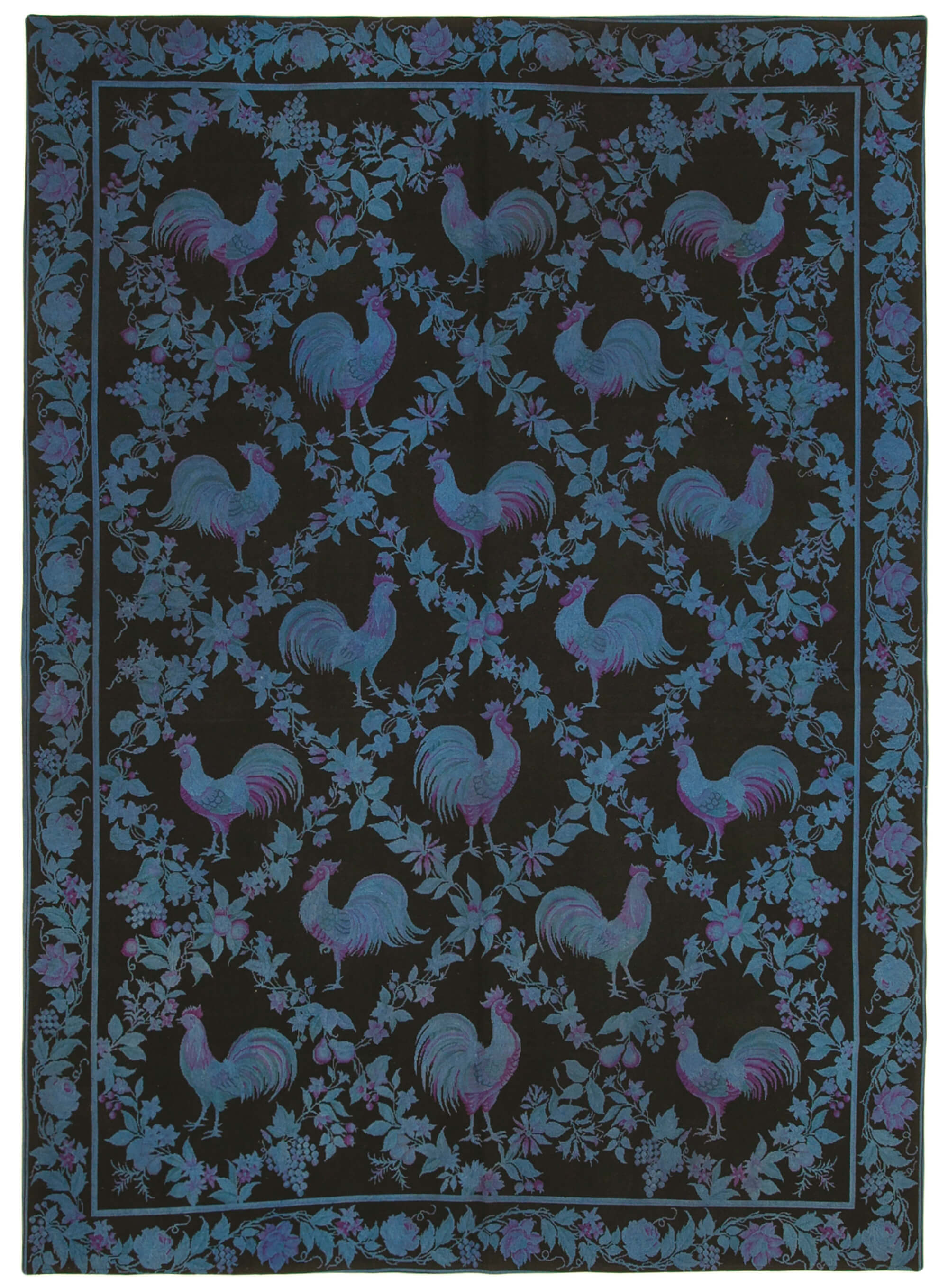 8 x 11 Blue Needlepoint Kilim Rug - 5688