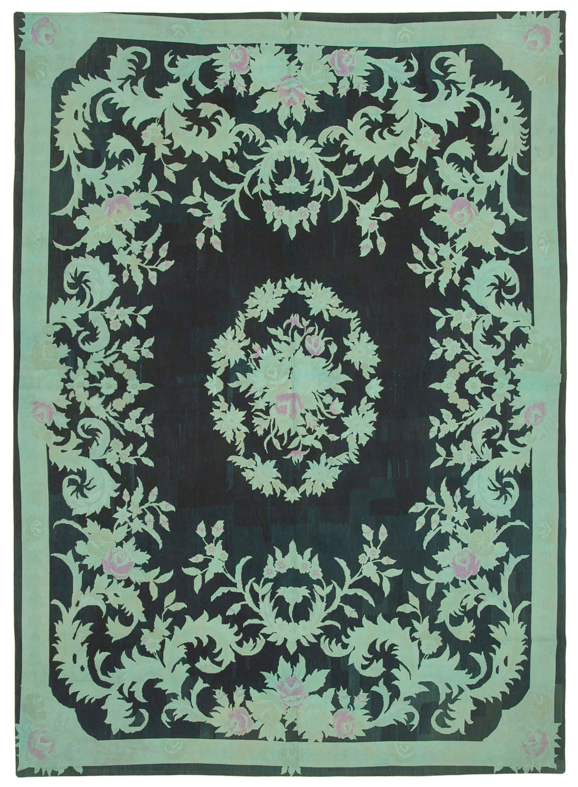 8 x 10 Turquoise Needlepoint Kilim Rug - 5699