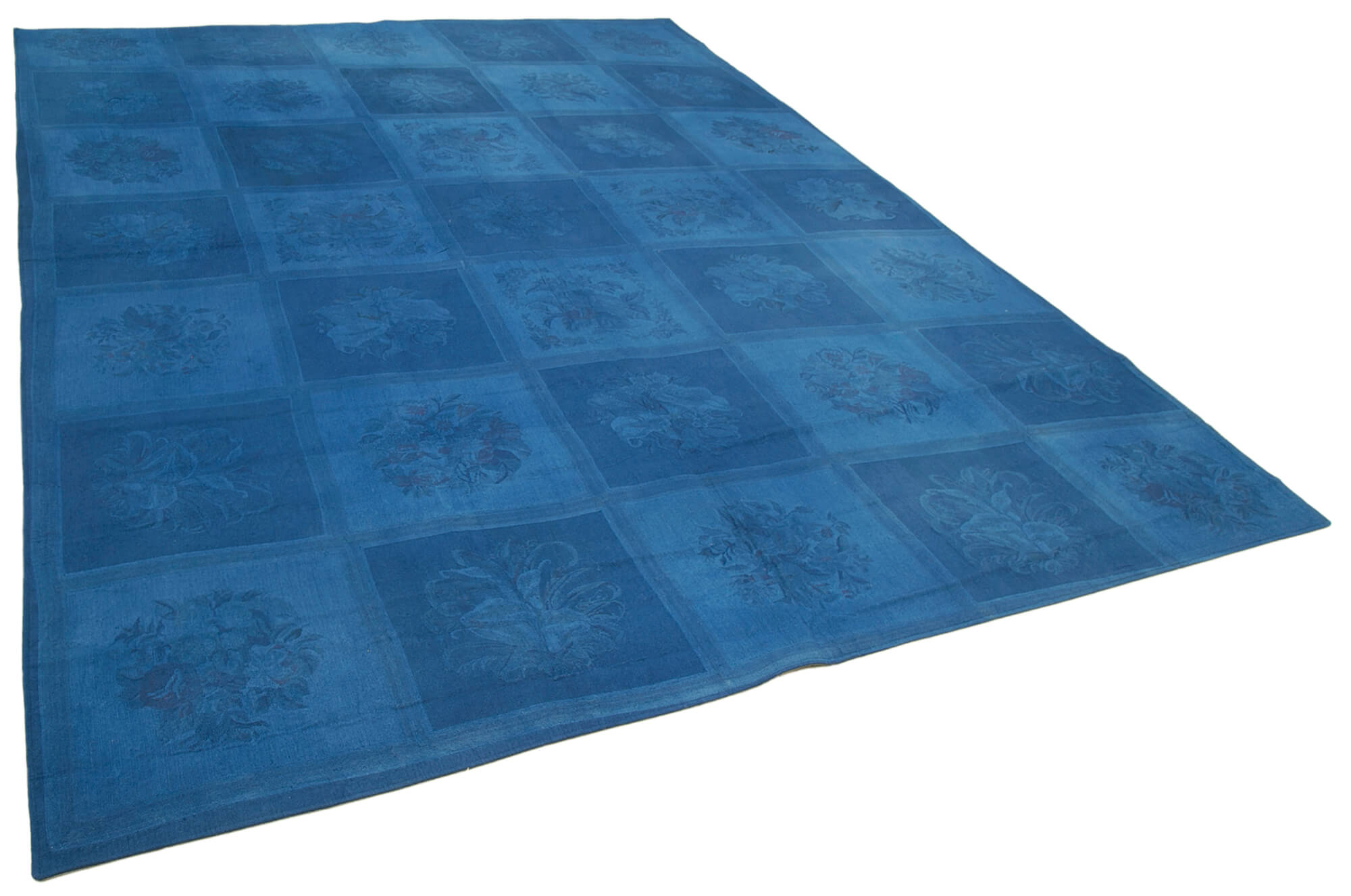 8 x 11 Blue Needlepoint Kilim Rug - 5702