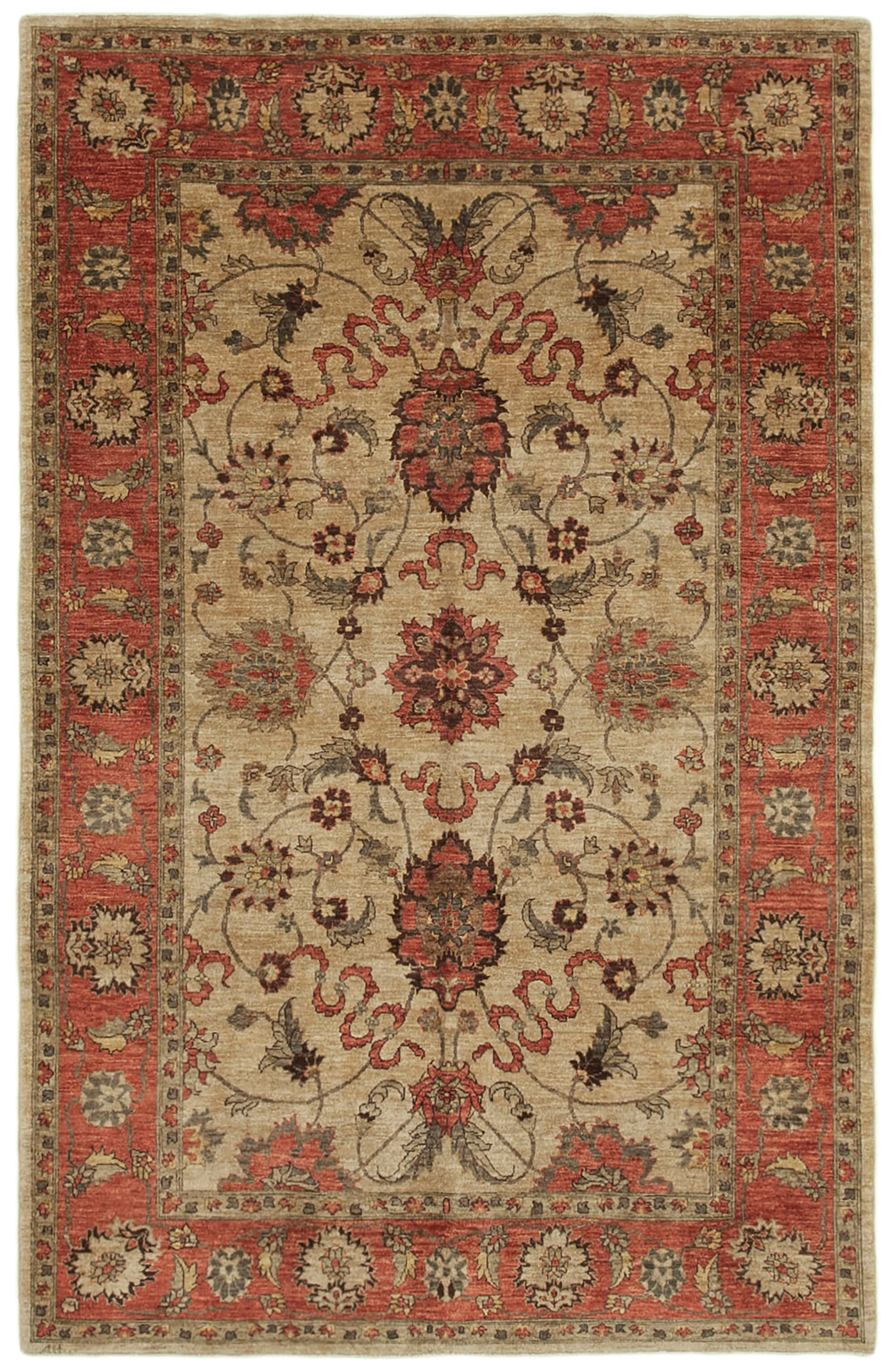 6 x 9 Beige Oushak Rug - 5722