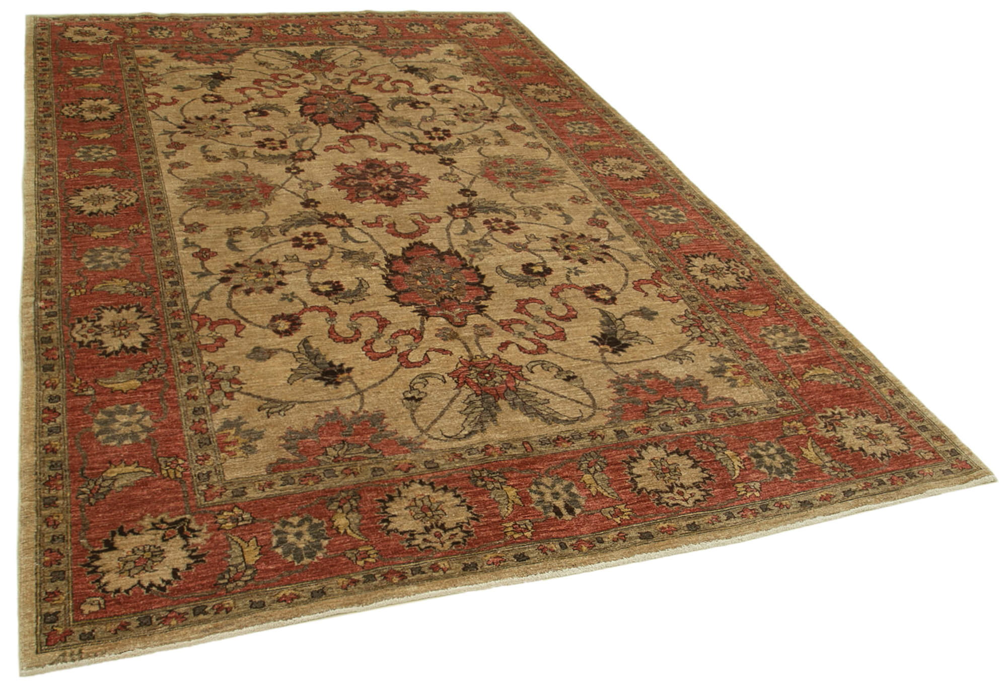 6 x 9 Beige Oushak Rug - 5722