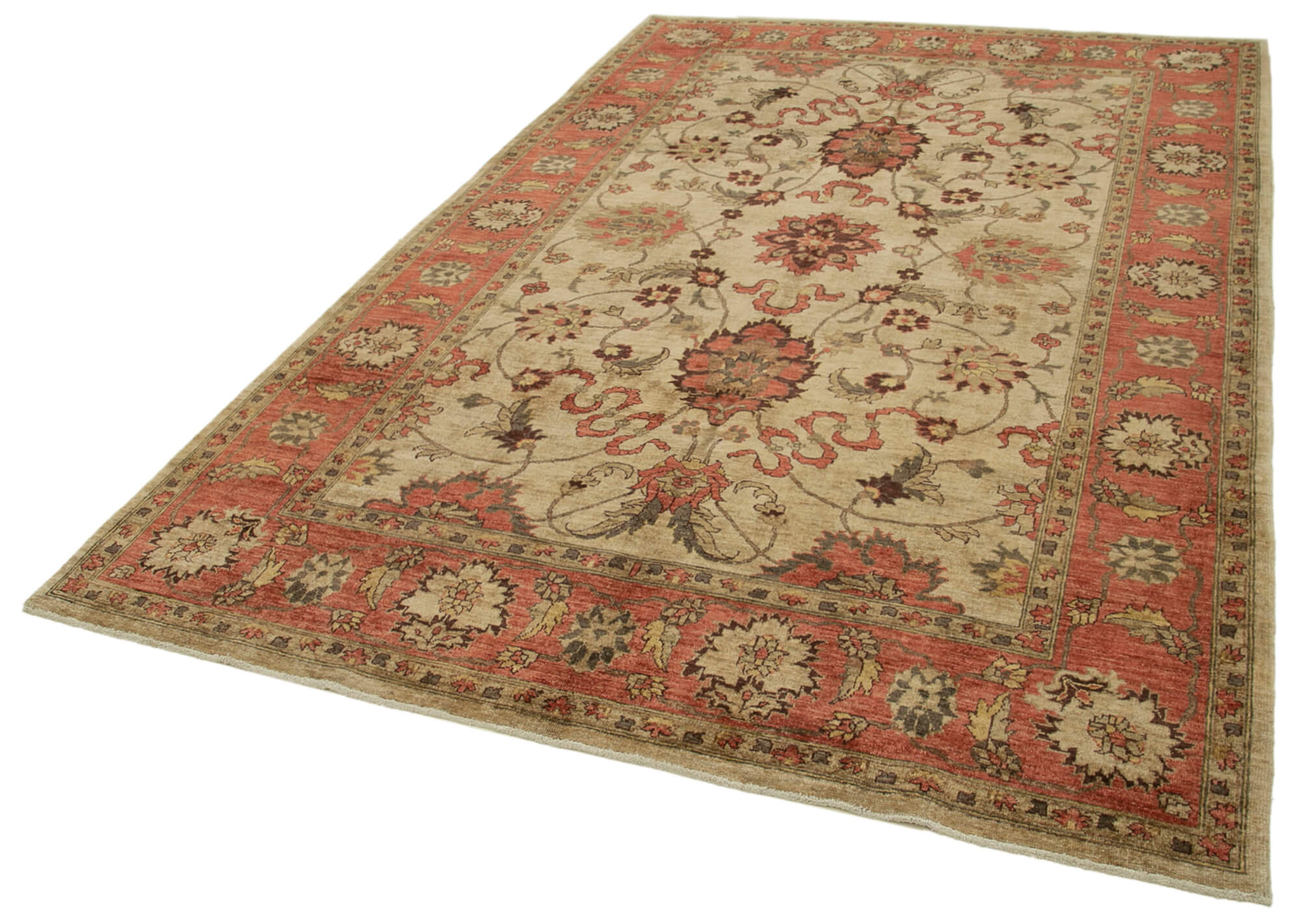 6 x 9 Beige Oushak Rug - 5722