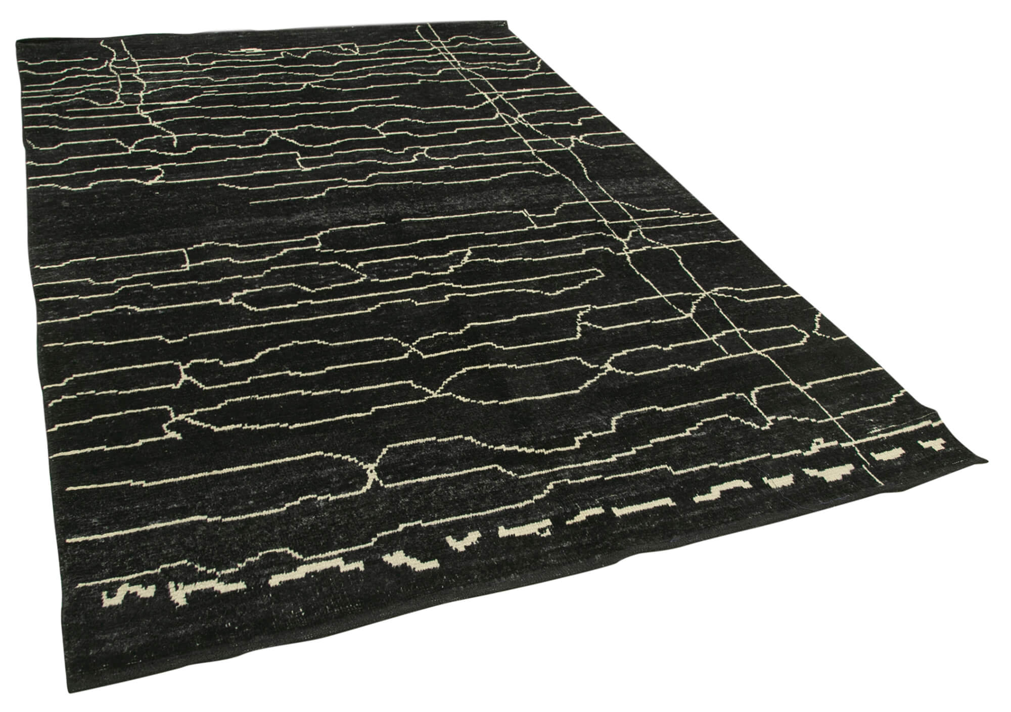 6 x 9 Black Moroccan Rug - 5733