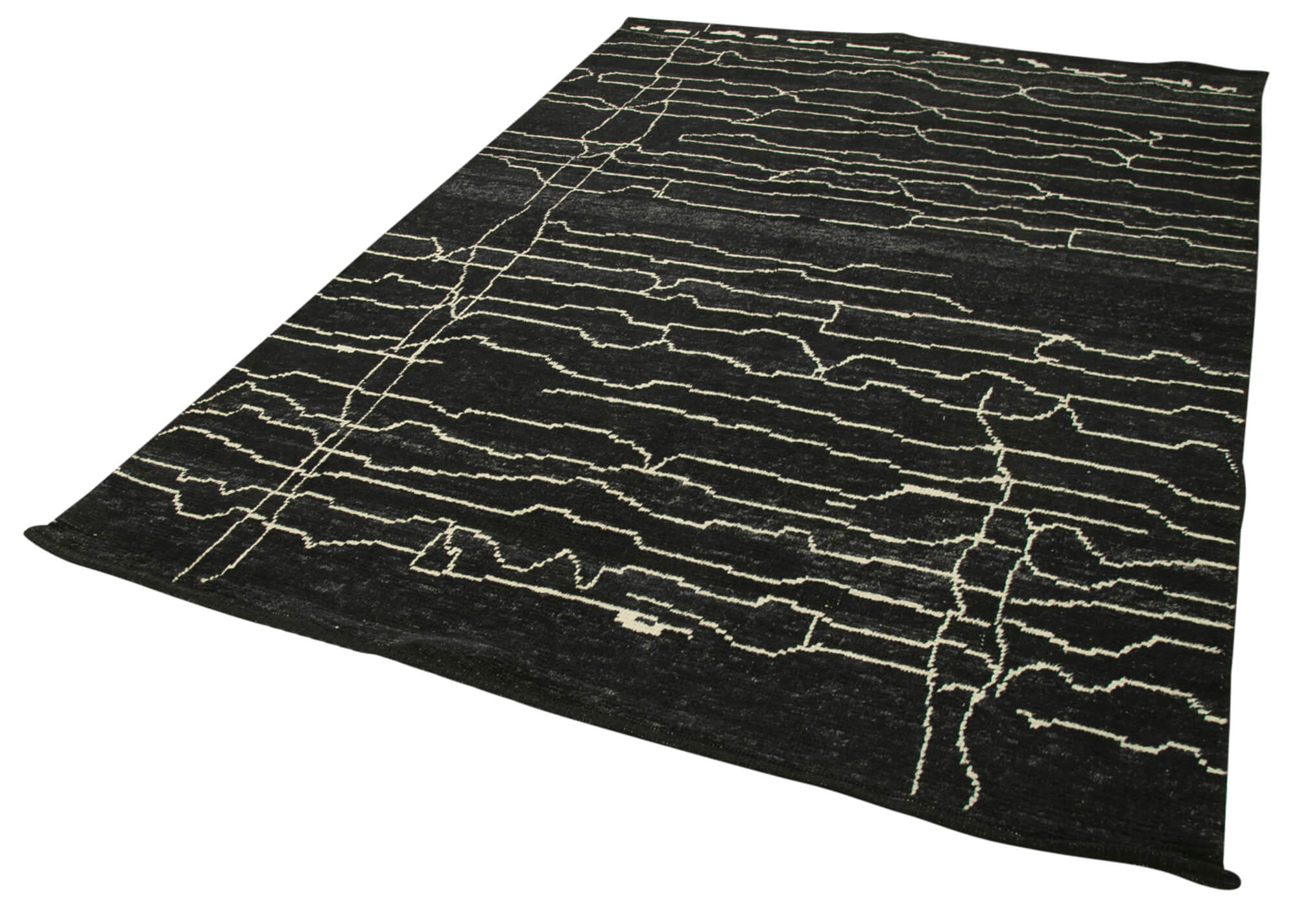 6 x 9 Black Moroccan Rug - 5733