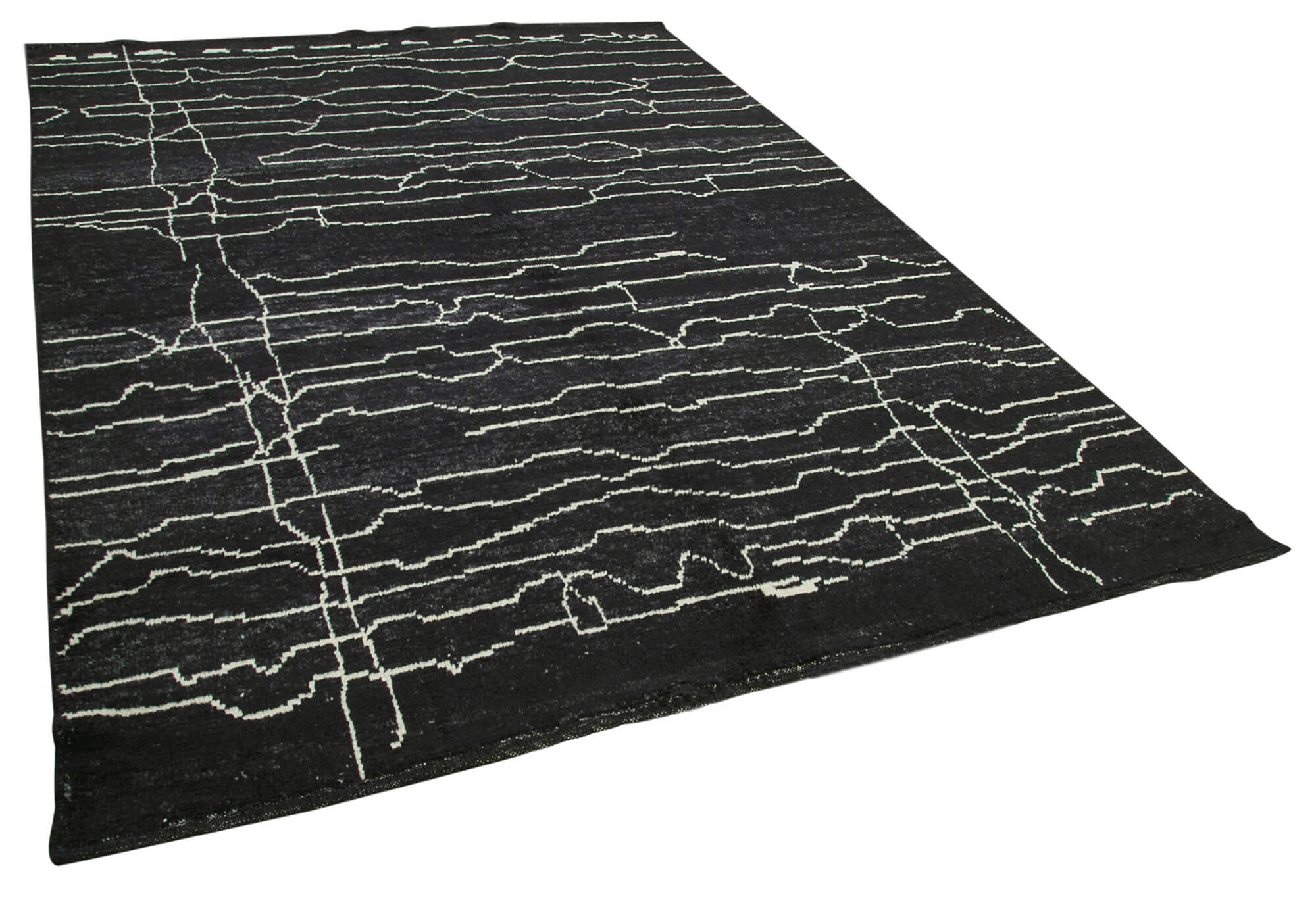 7 x 10 Black Moroccan Rug - 5738