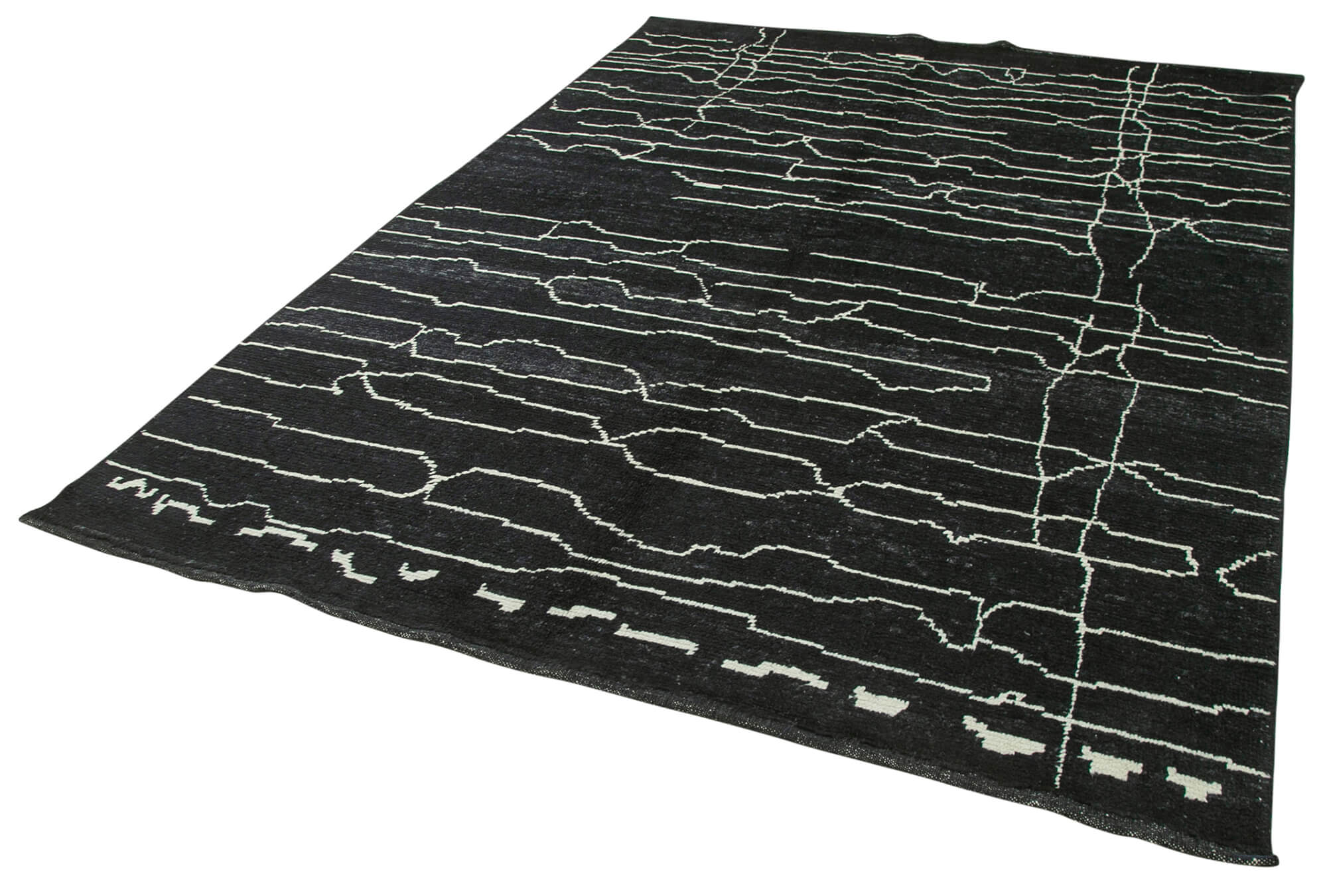 7 x 10 Black Moroccan Rug - 5738