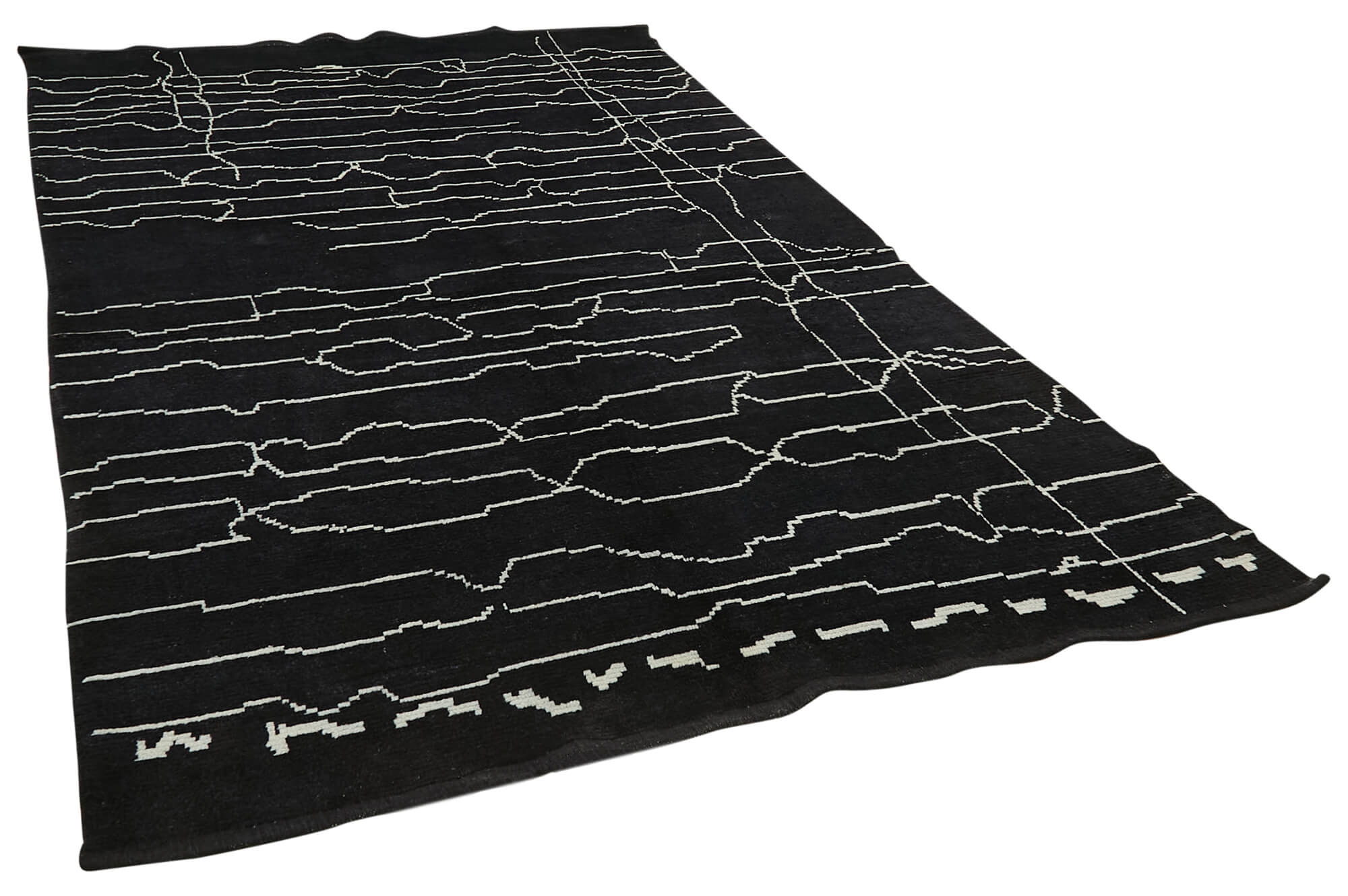 6 x 10 Black Moroccan Rug - 5741