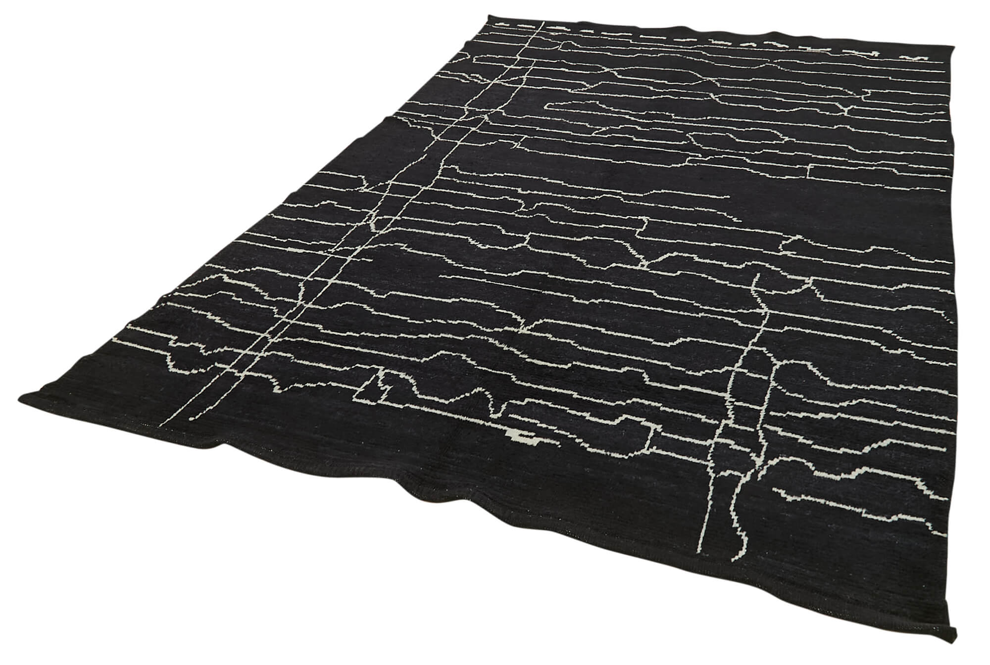 6 x 10 Black Moroccan Rug - 5741