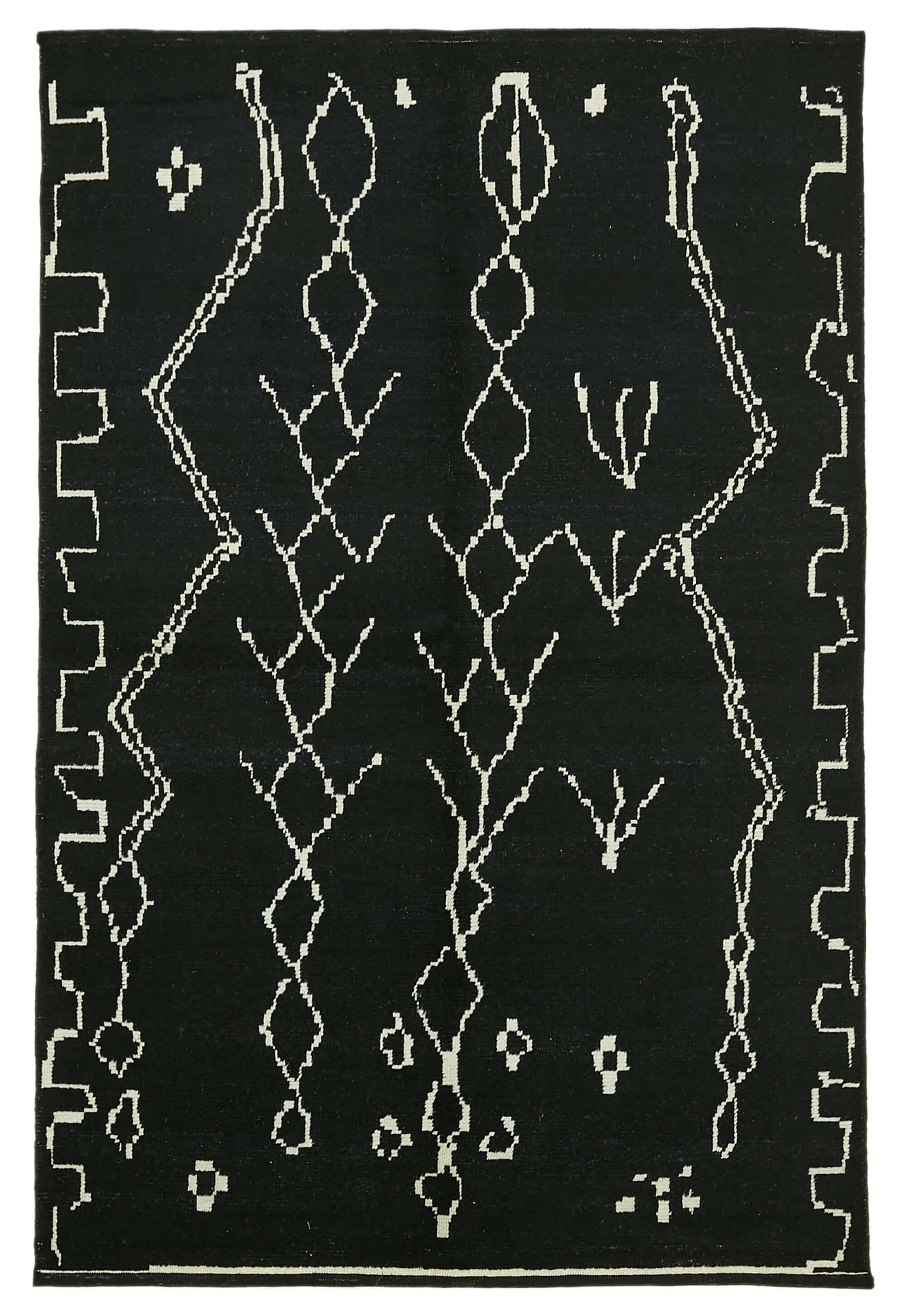 6 x 9 Black Moroccan Rug - 5742