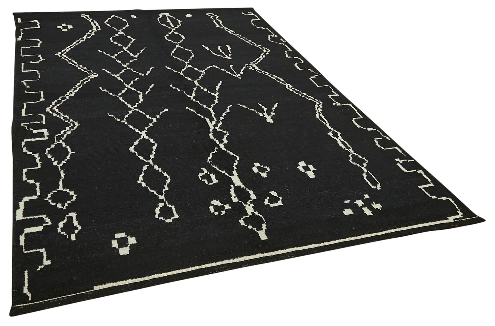 6 x 9 Black Moroccan Rug - 5742