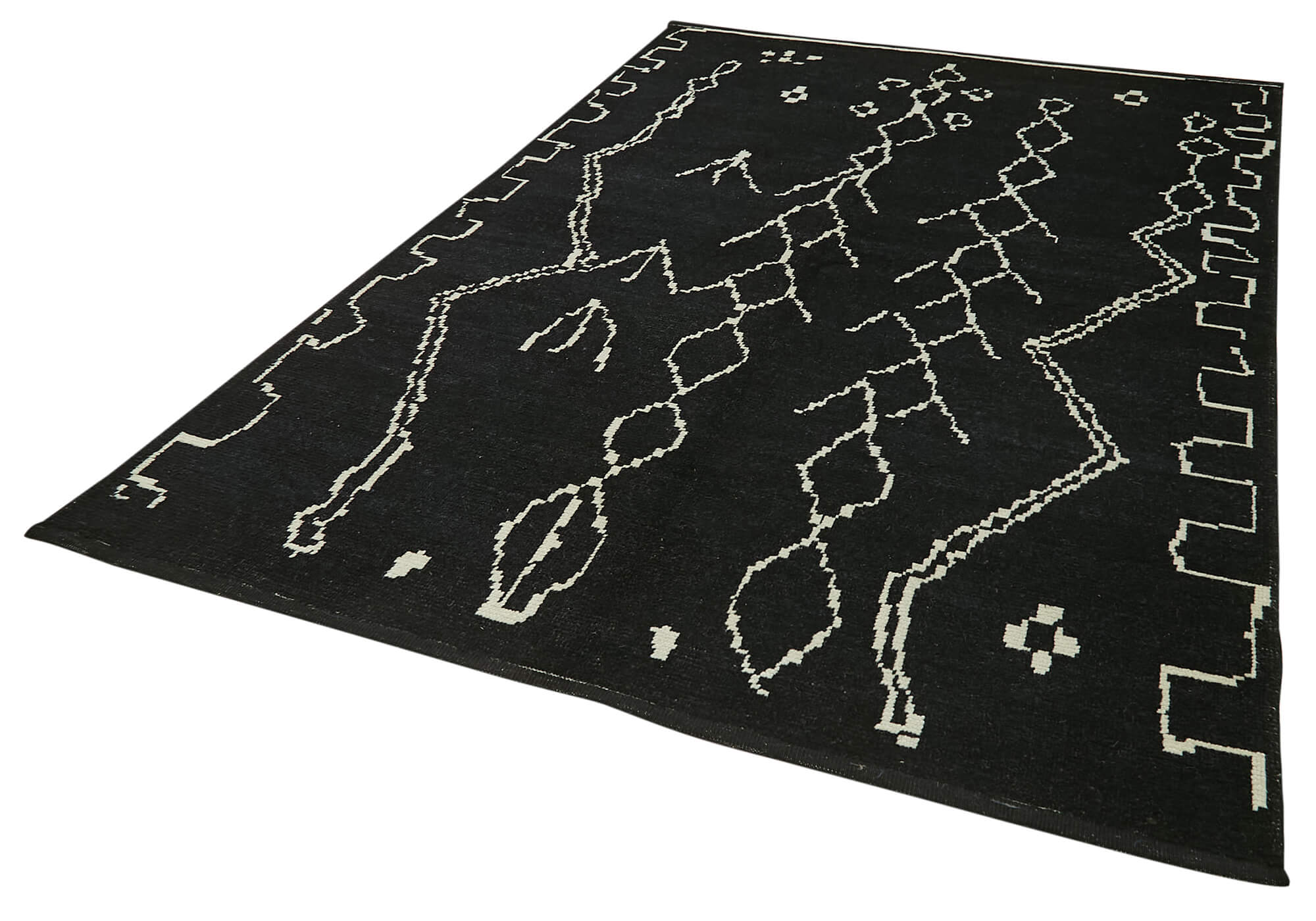 6 x 9 Black Moroccan Rug - 5742