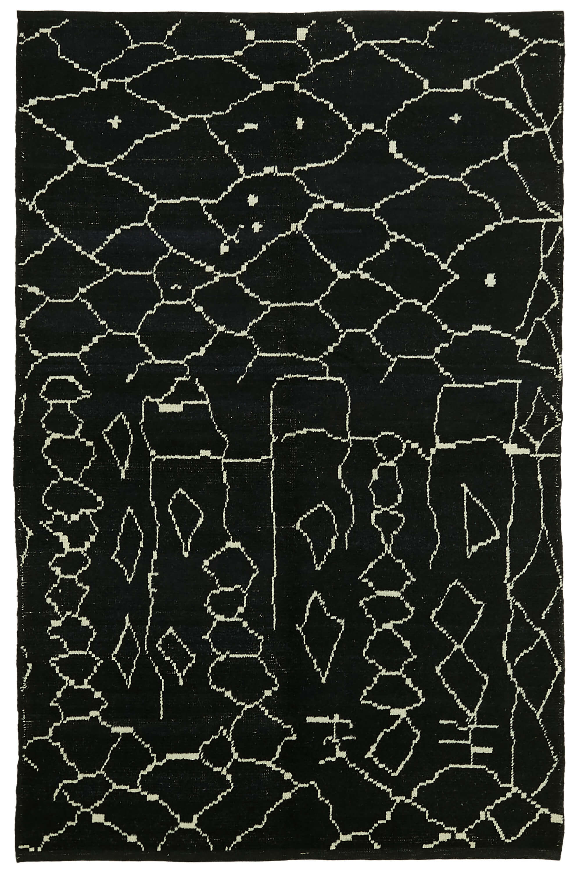 6 x 10 Black Moroccan Rug - 5758