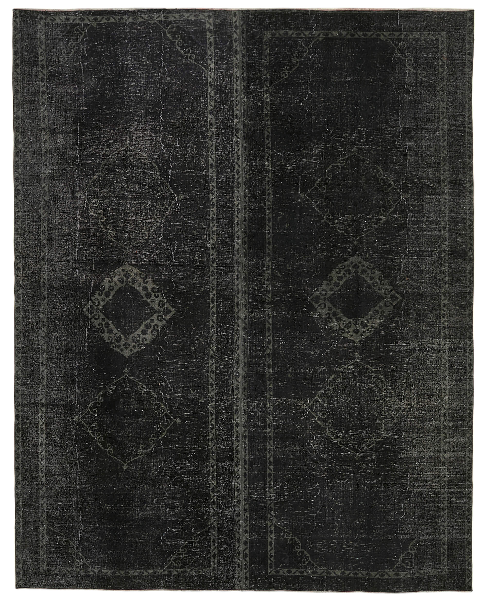 10 x 12 Black Overdyed Large Area Rug - 5794