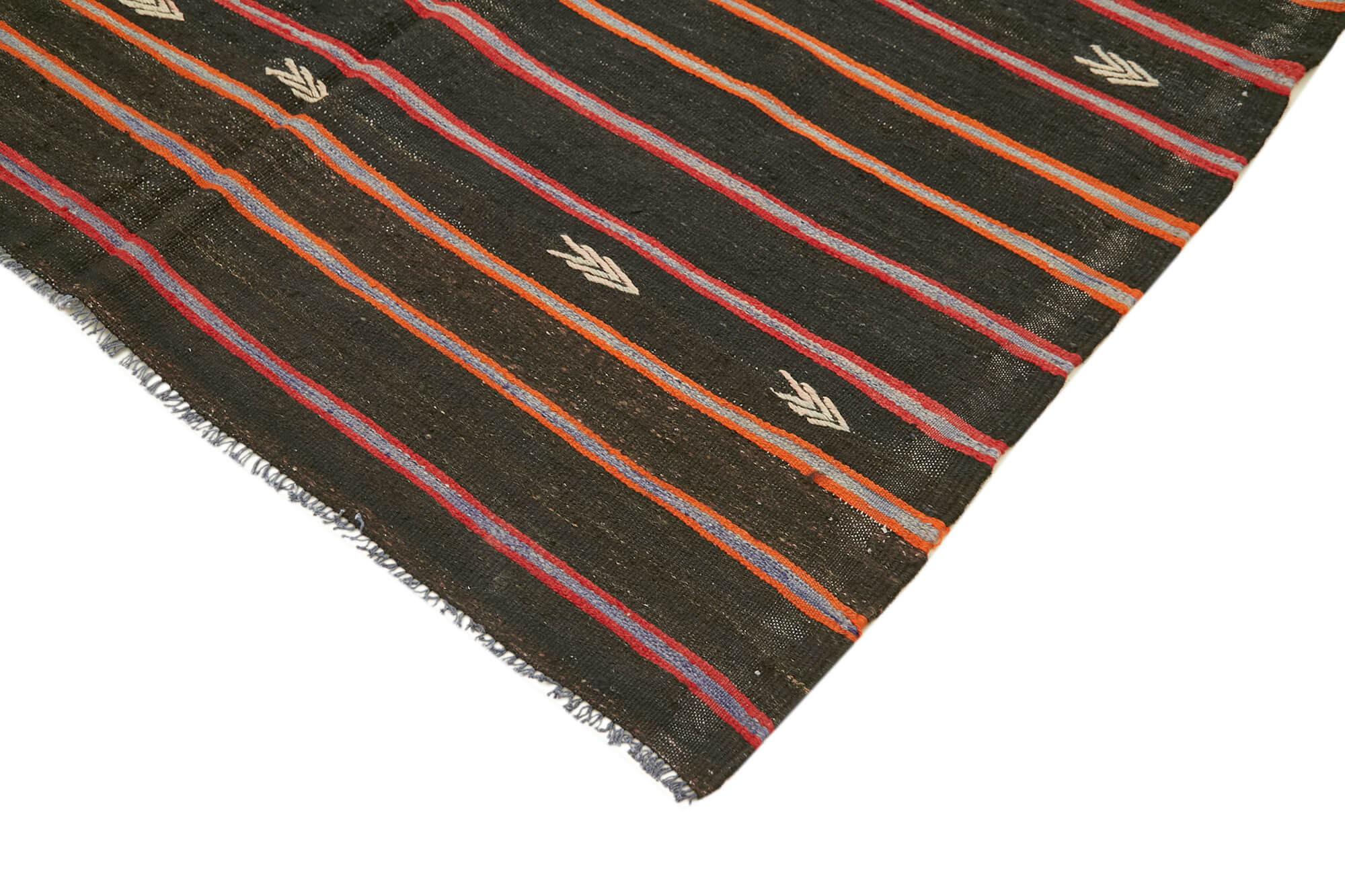 5 x 10 Black Vintage Turkish Kilim Rug - 5836