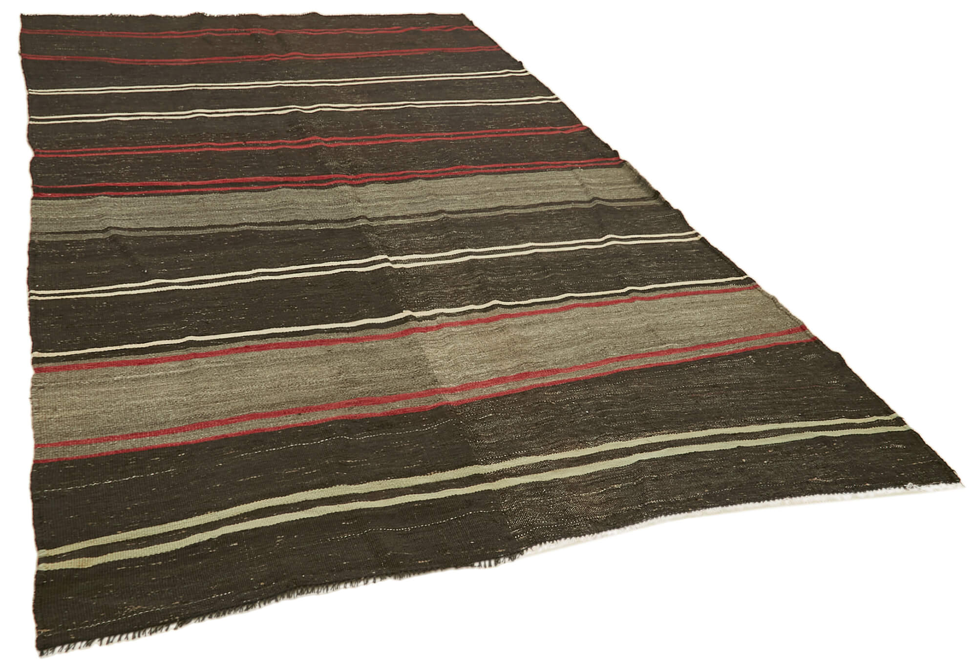 6 x 11 Brown Vintage Turkish Kilim Rug - 5839