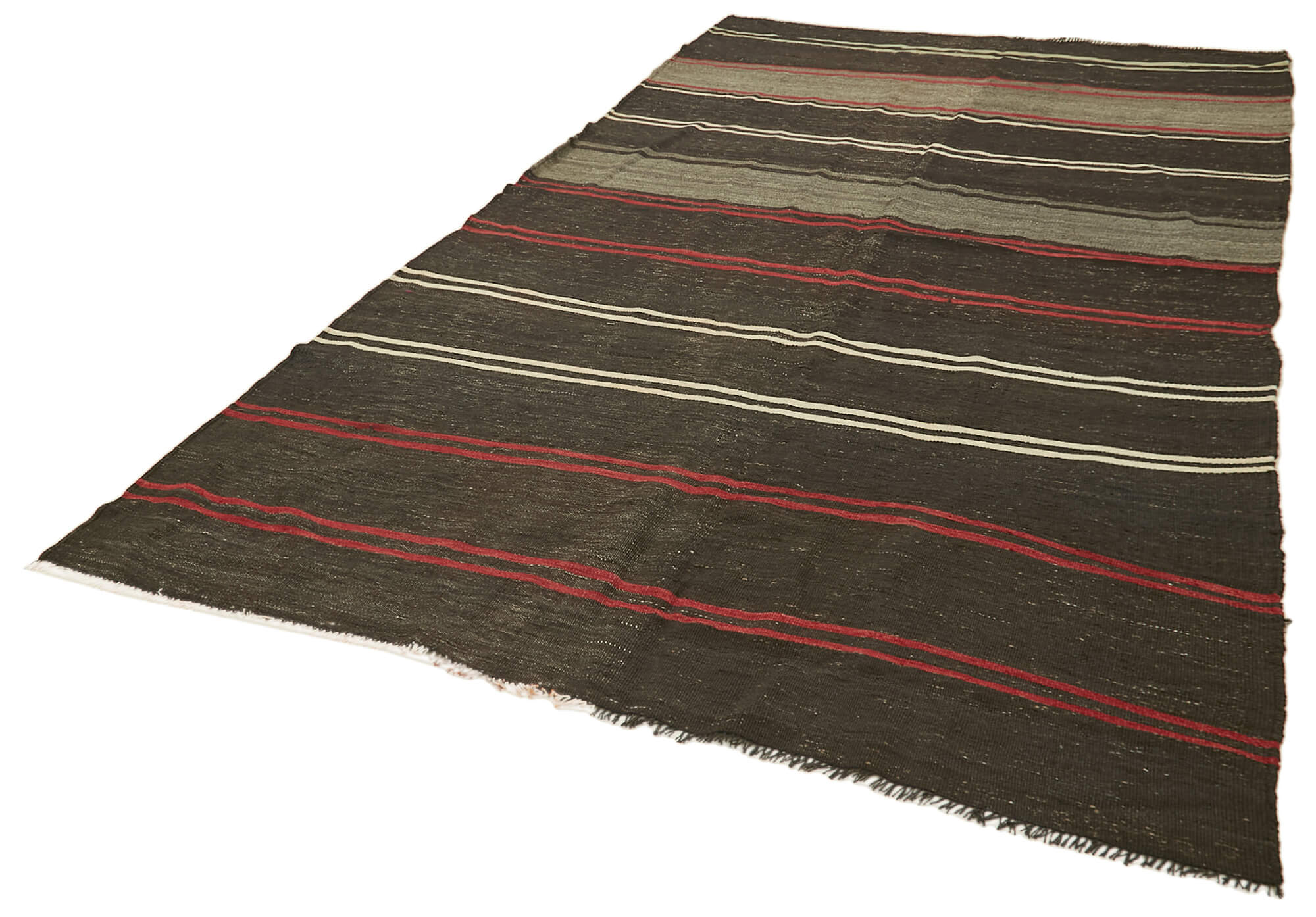 6 x 11 Brown Vintage Turkish Kilim Rug - 5839