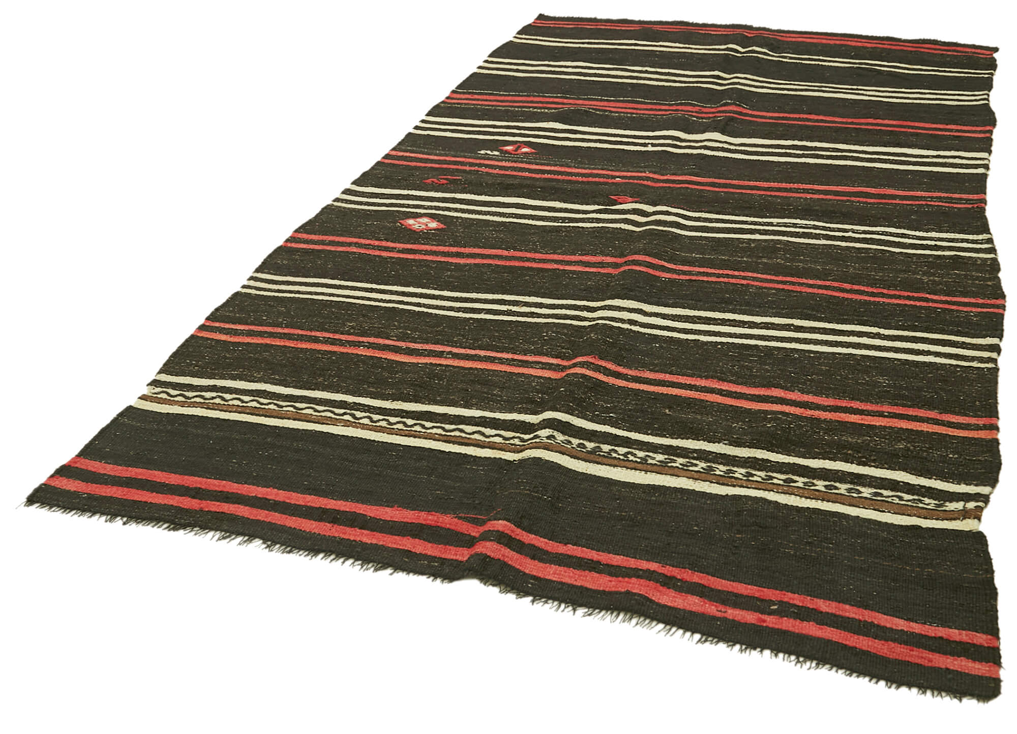 6 x 10 Brown Vintage Turkish Kilim Rug - 5844