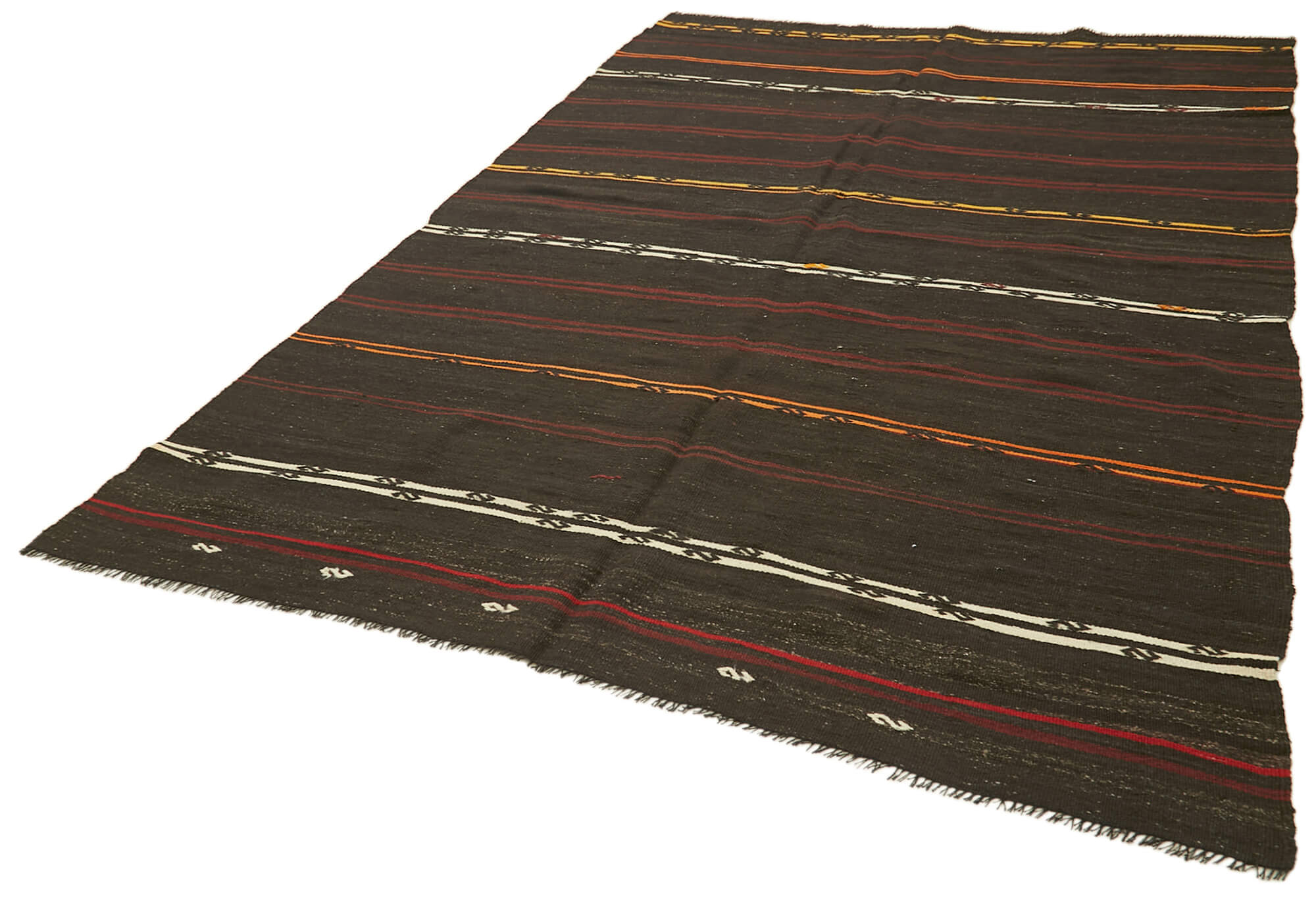 7 x 10 Brown Vintage Turkish Kilim Rug - 5852