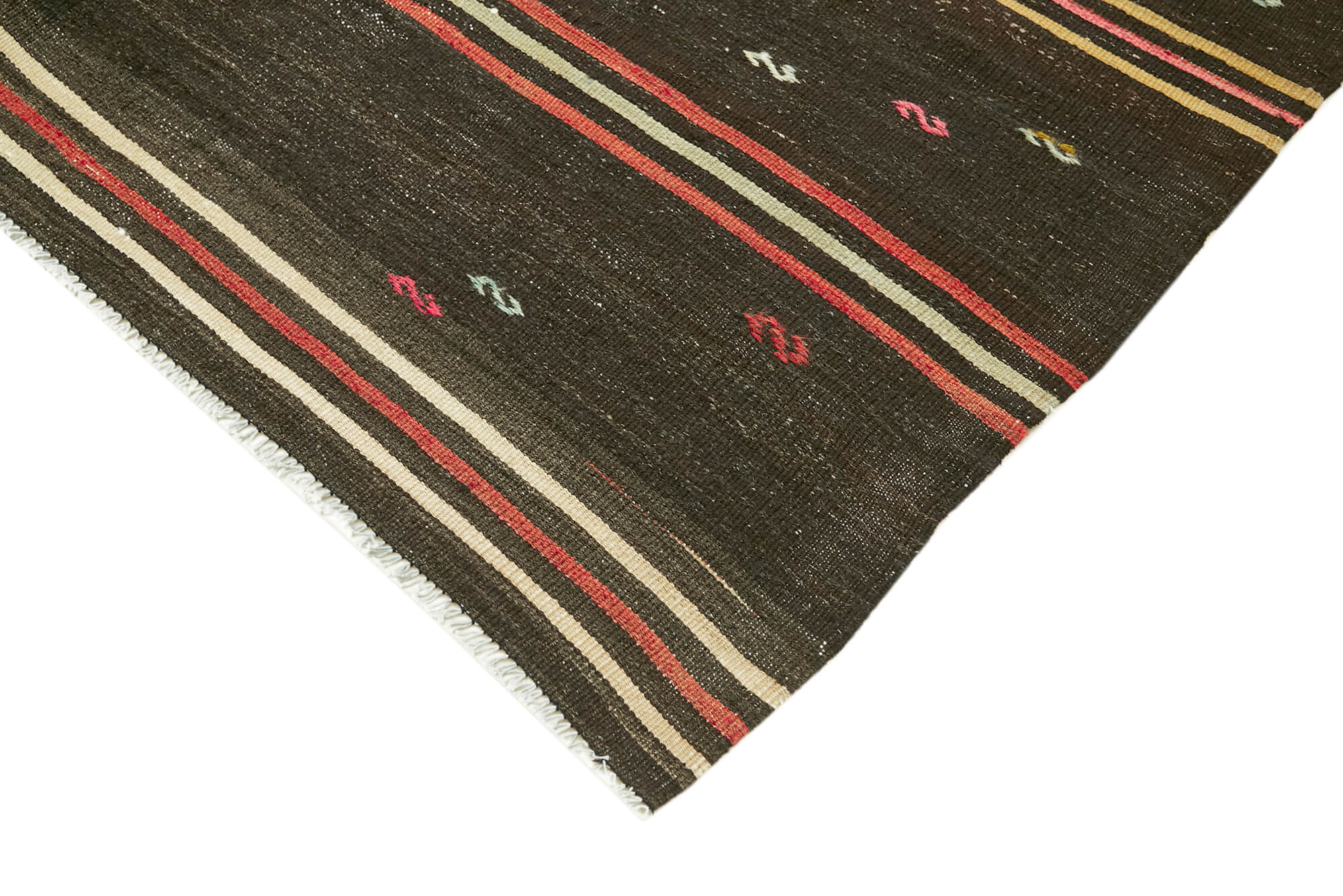 7 x 11 Brown Vintage Turkish Kilim Rug - 5853